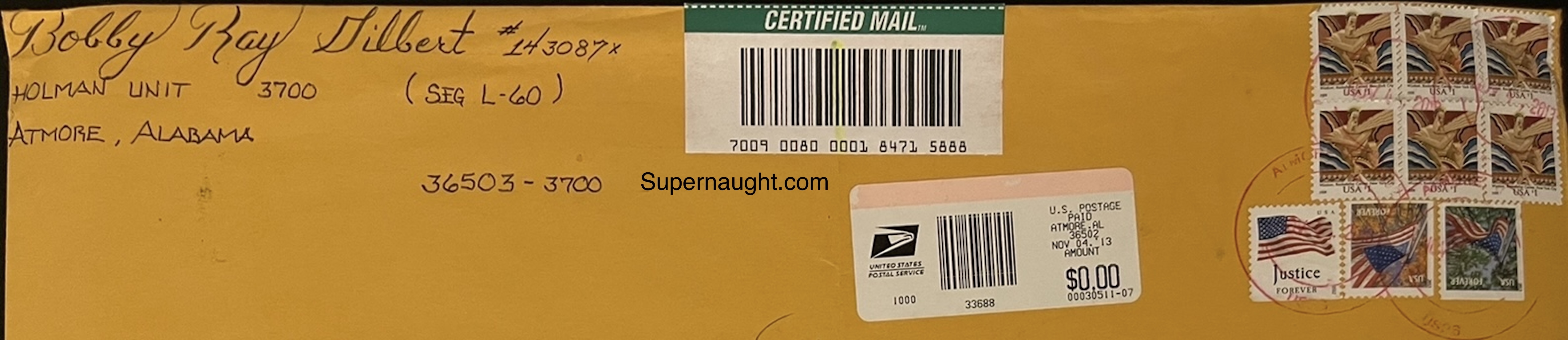 Bobby Ray Gilbert Signature Envelope