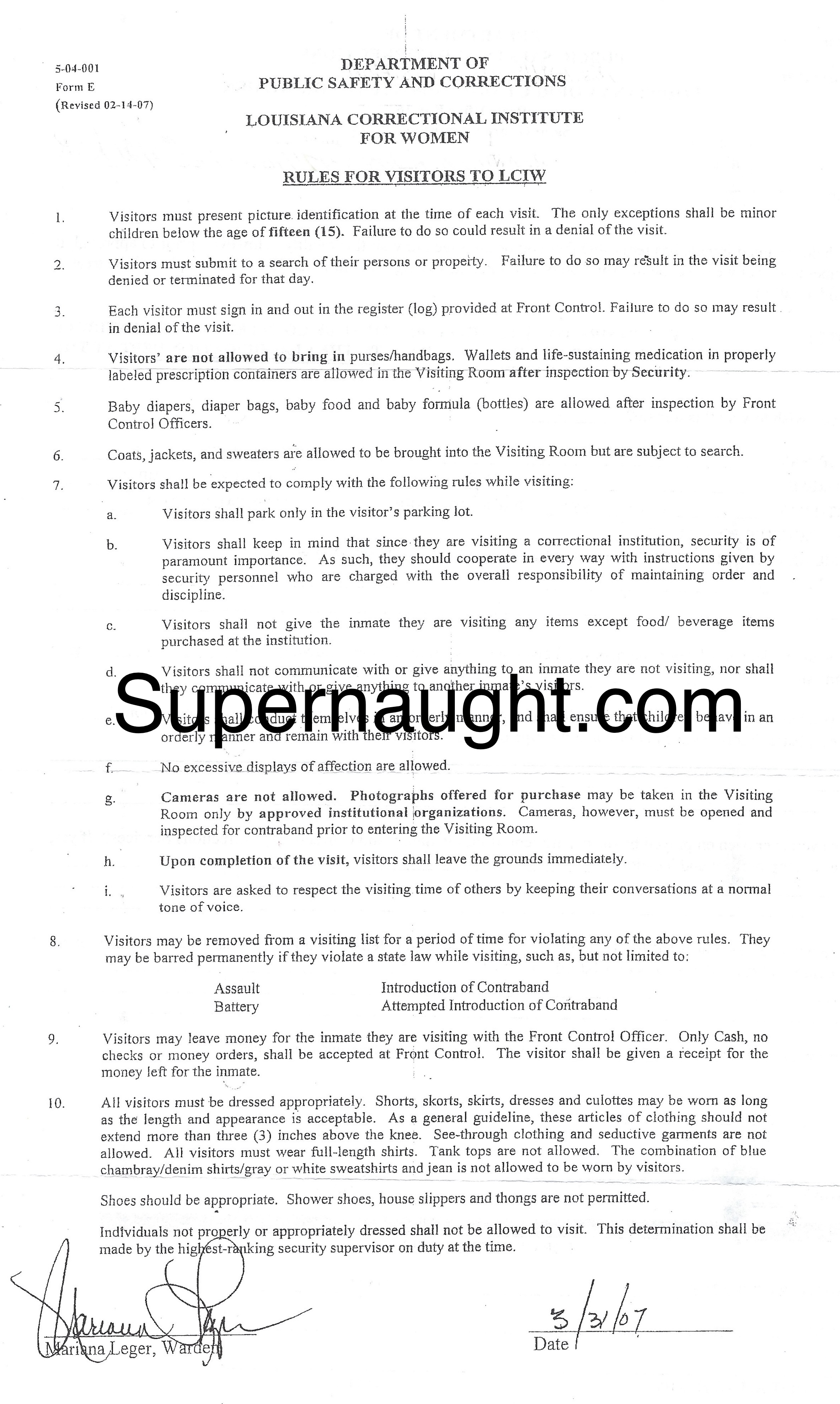 Brandy Holmes Signed Visiting Application image 2