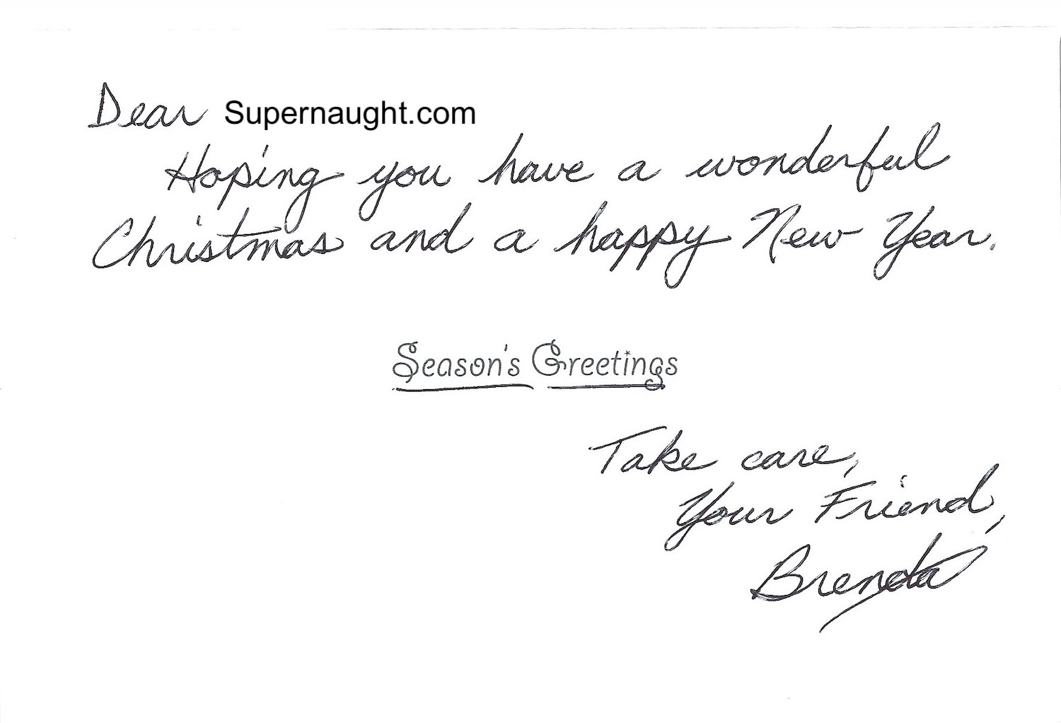 Brenda Spencer Christmas Card and Envelope Both Signed