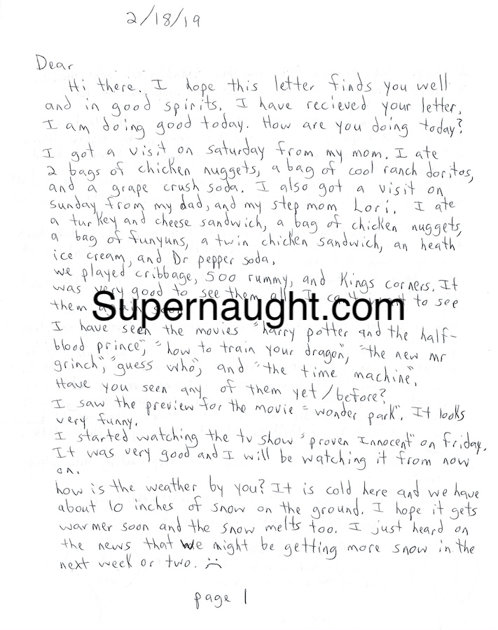 Brendan Dassey Letter with 2 Hand Drawn Hearts and Envelope Both Signed