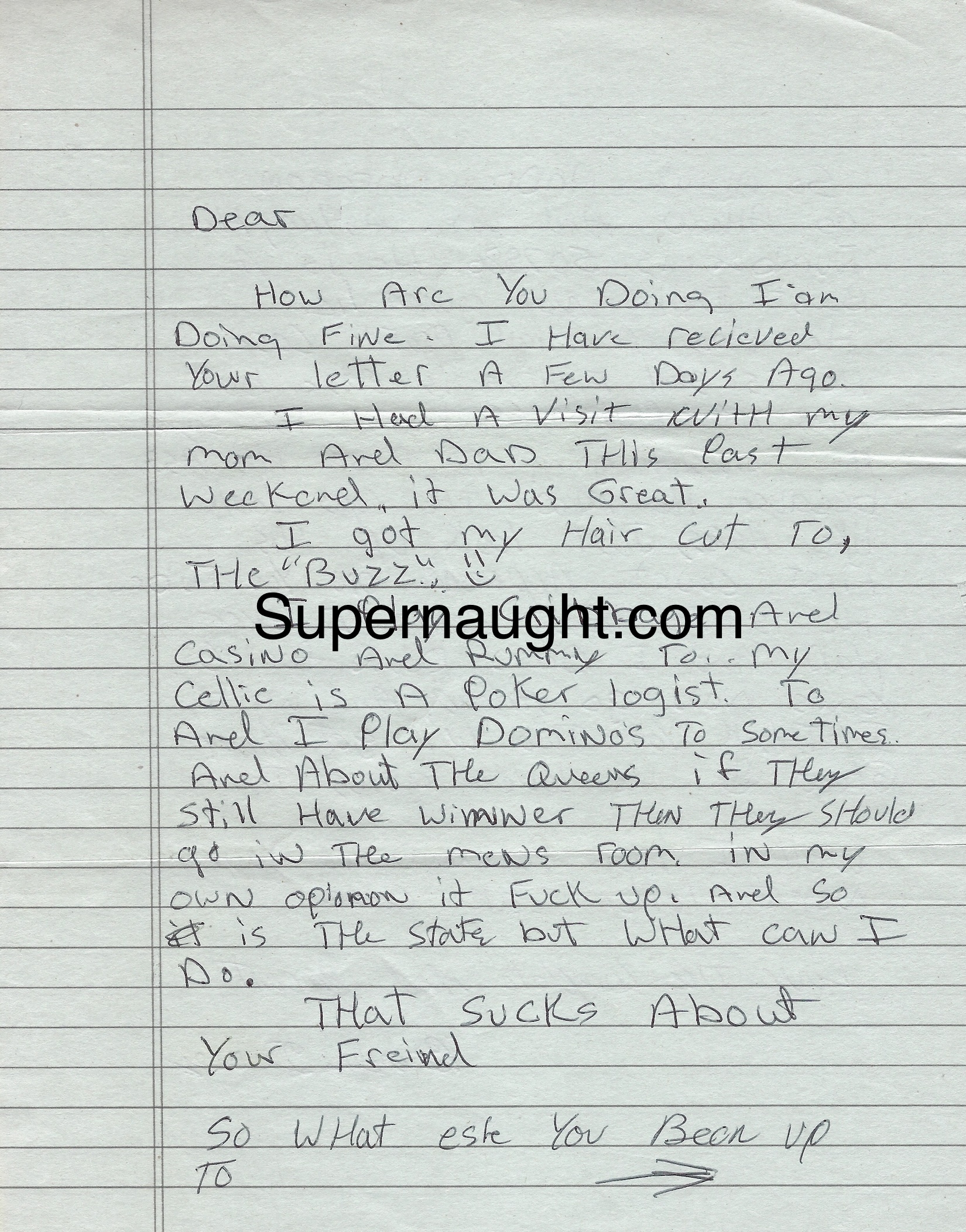 Brendan Dassey Signed Letter with Envelope Set