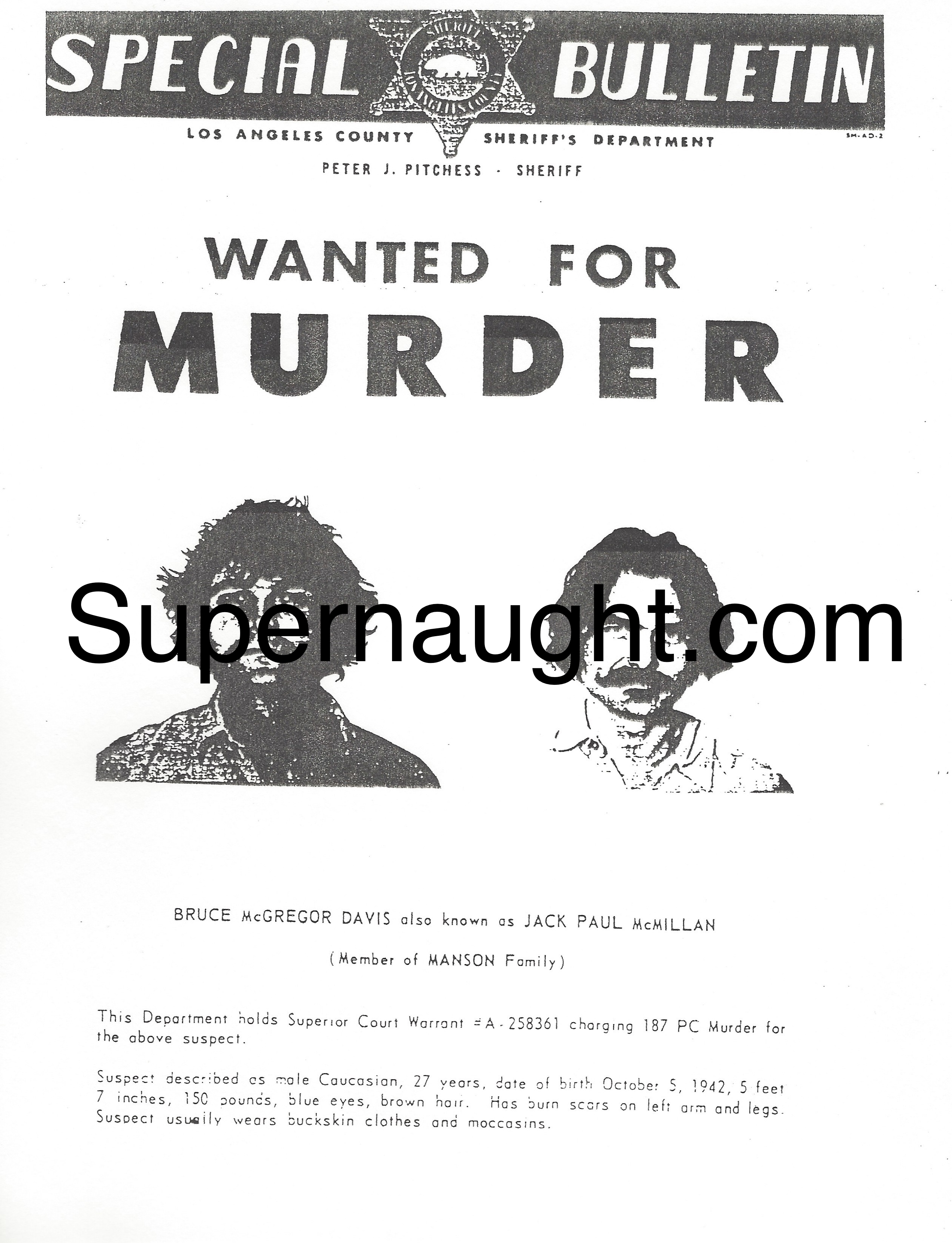 Bruce Davis Wanted for Murder Two Replica Posters image 2