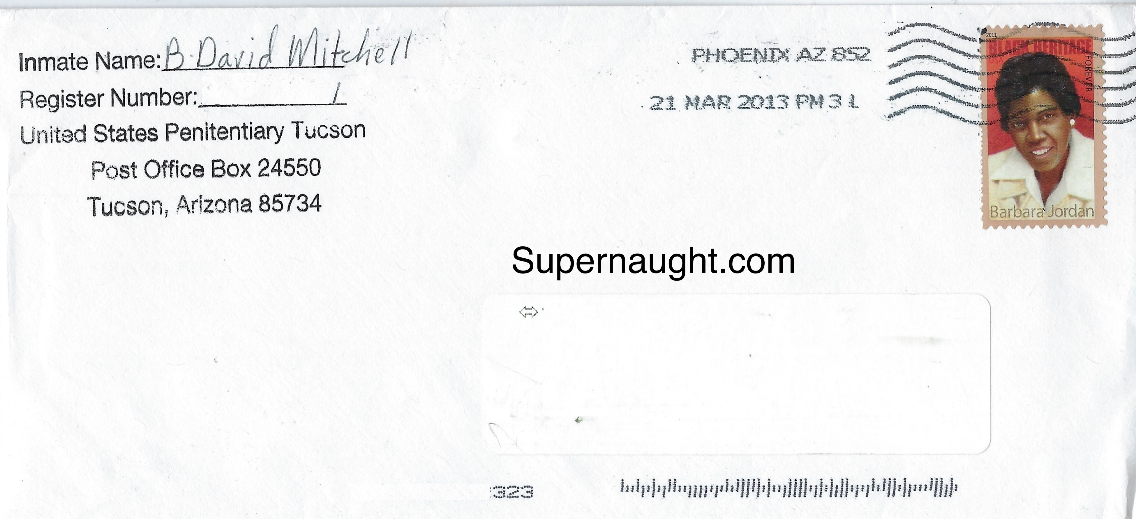 Bryan David Mitchell Signed Prison Envelope With Letter And Inserts image 2