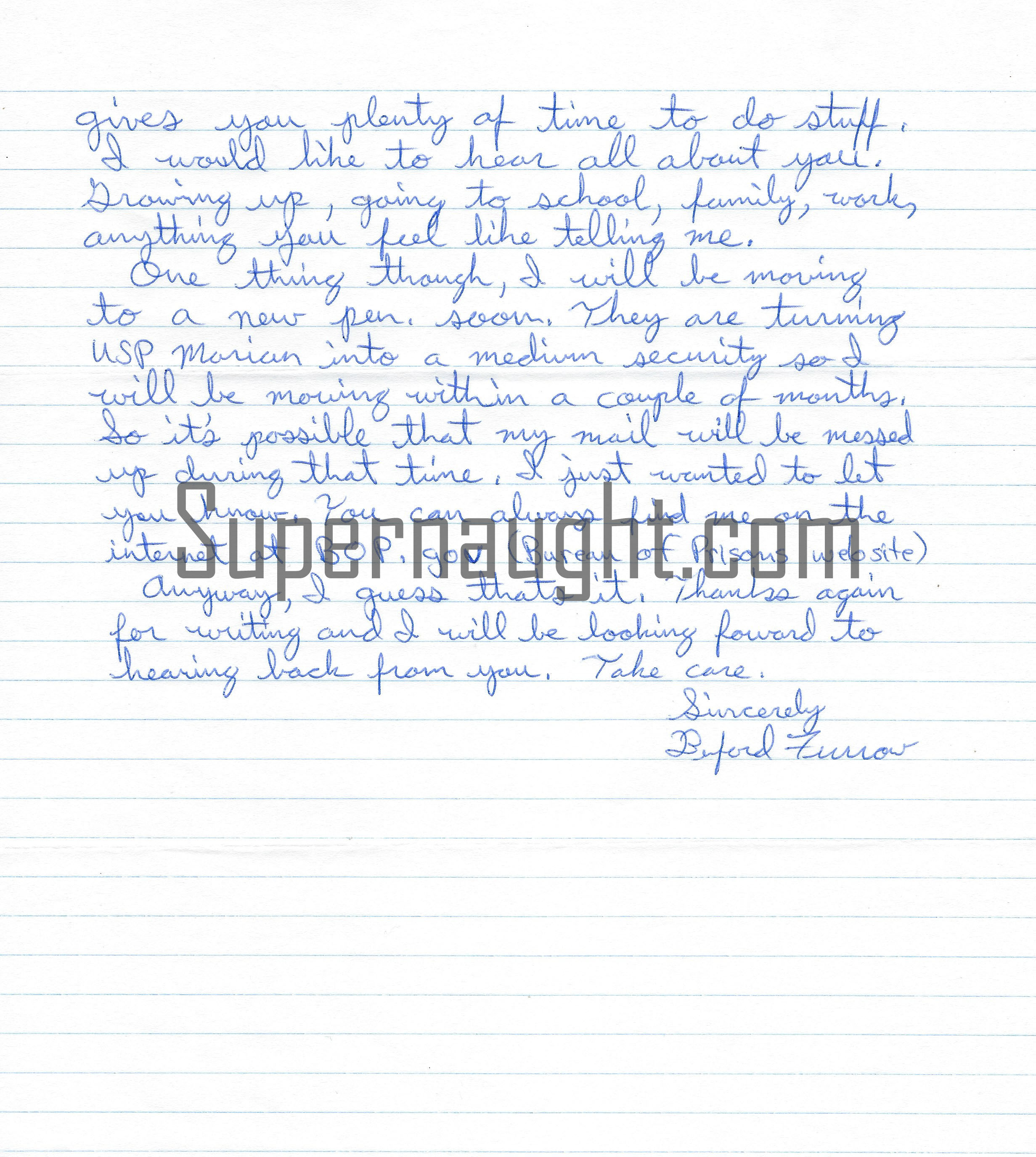 Buford Furrow Letter and Envelope Set Both Signed image 2