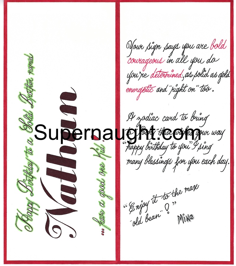 Carlton Michael Gary Handmade Birthday Card Signed image 2