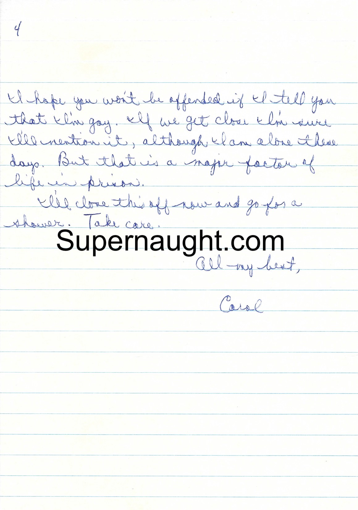 Carol Bundy Four Page Letter Signed Twice image 4