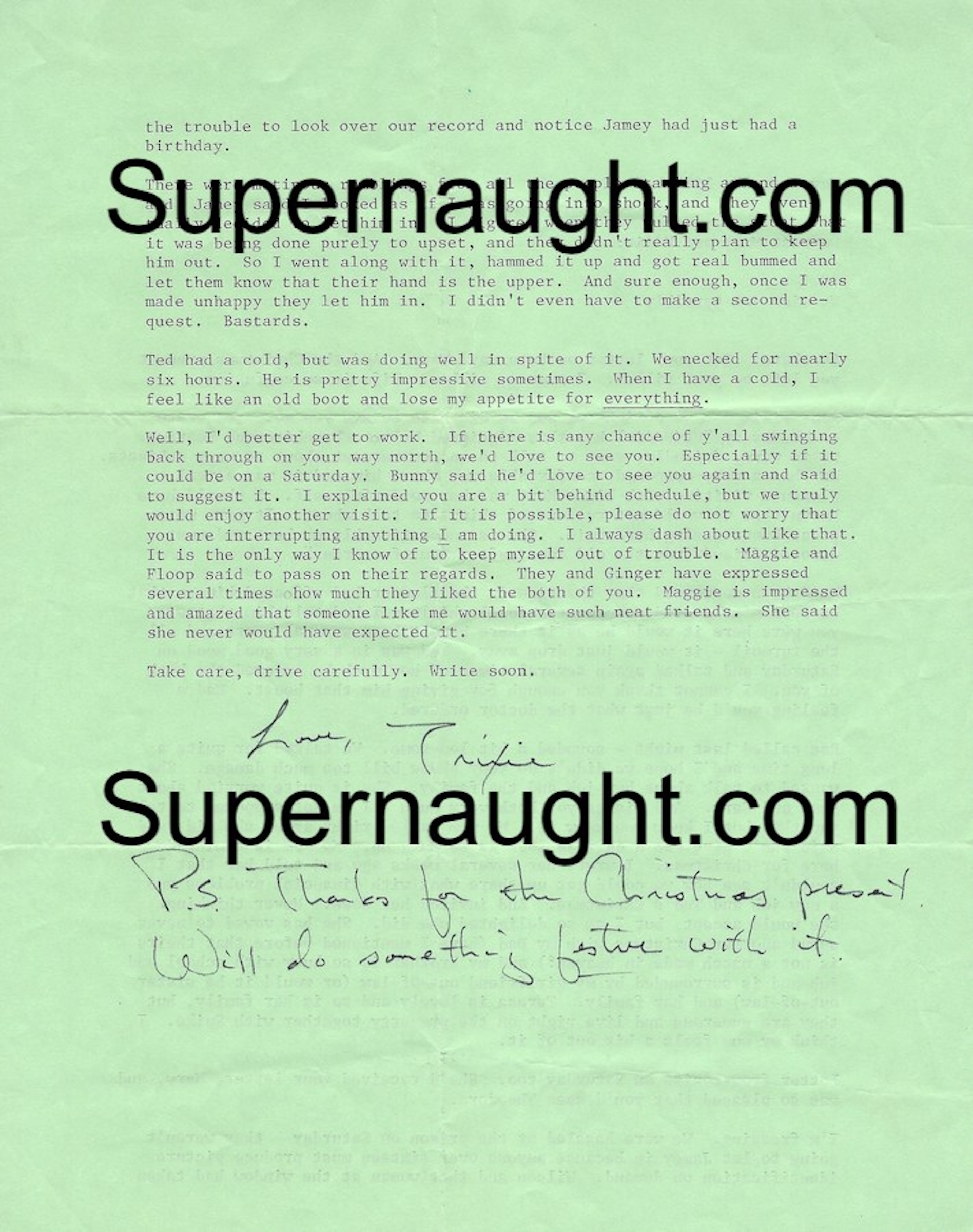 Carole Boone Bundy Signed Letter With Envelope image 2