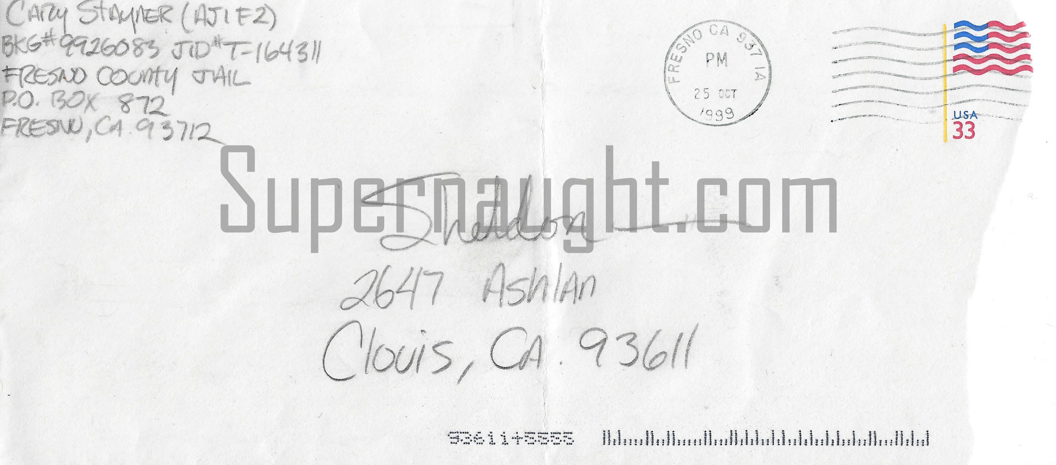 Cary Stayner Letter and Envelope Set Both Signed image 3