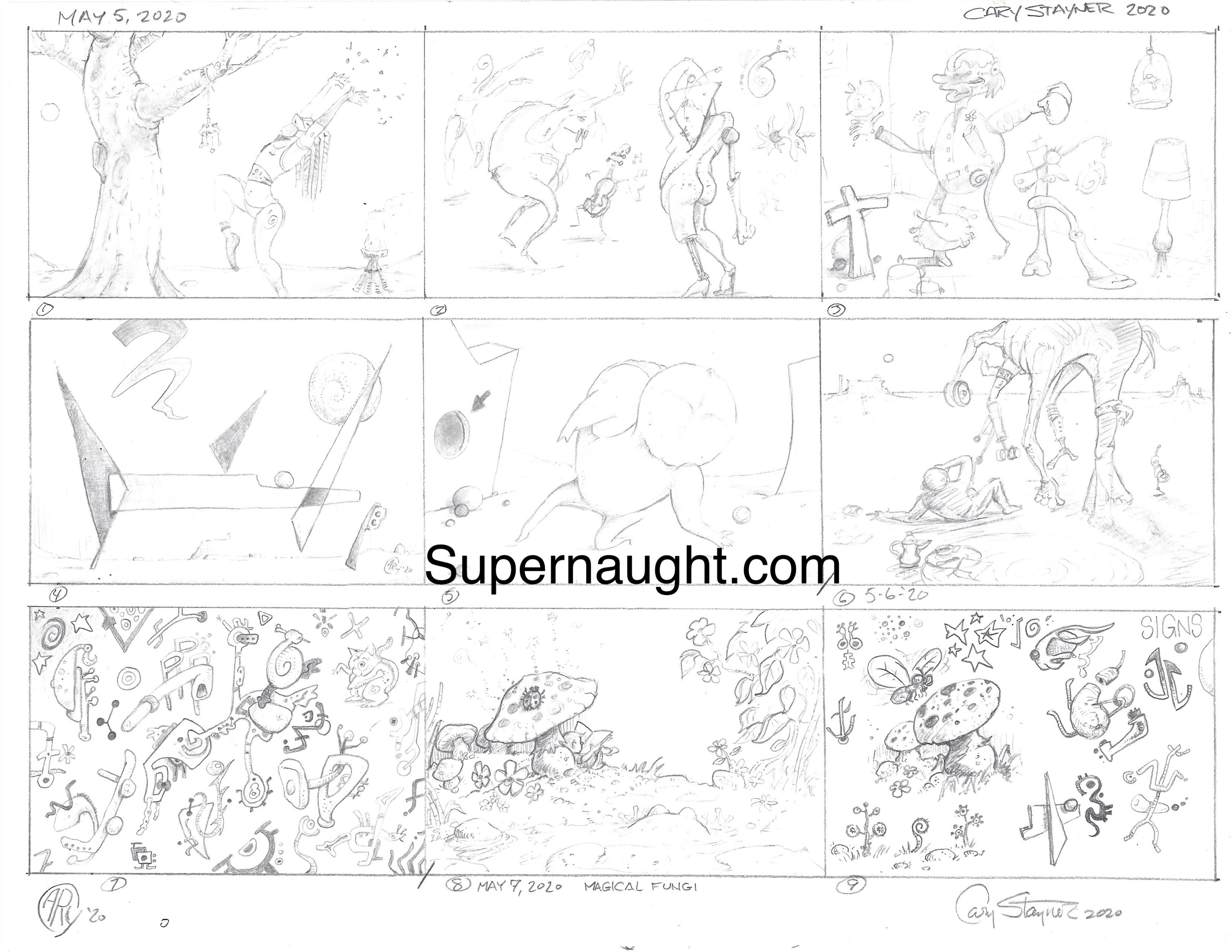 Cary Stayner Magical Fungi Artwork Signed Twice
