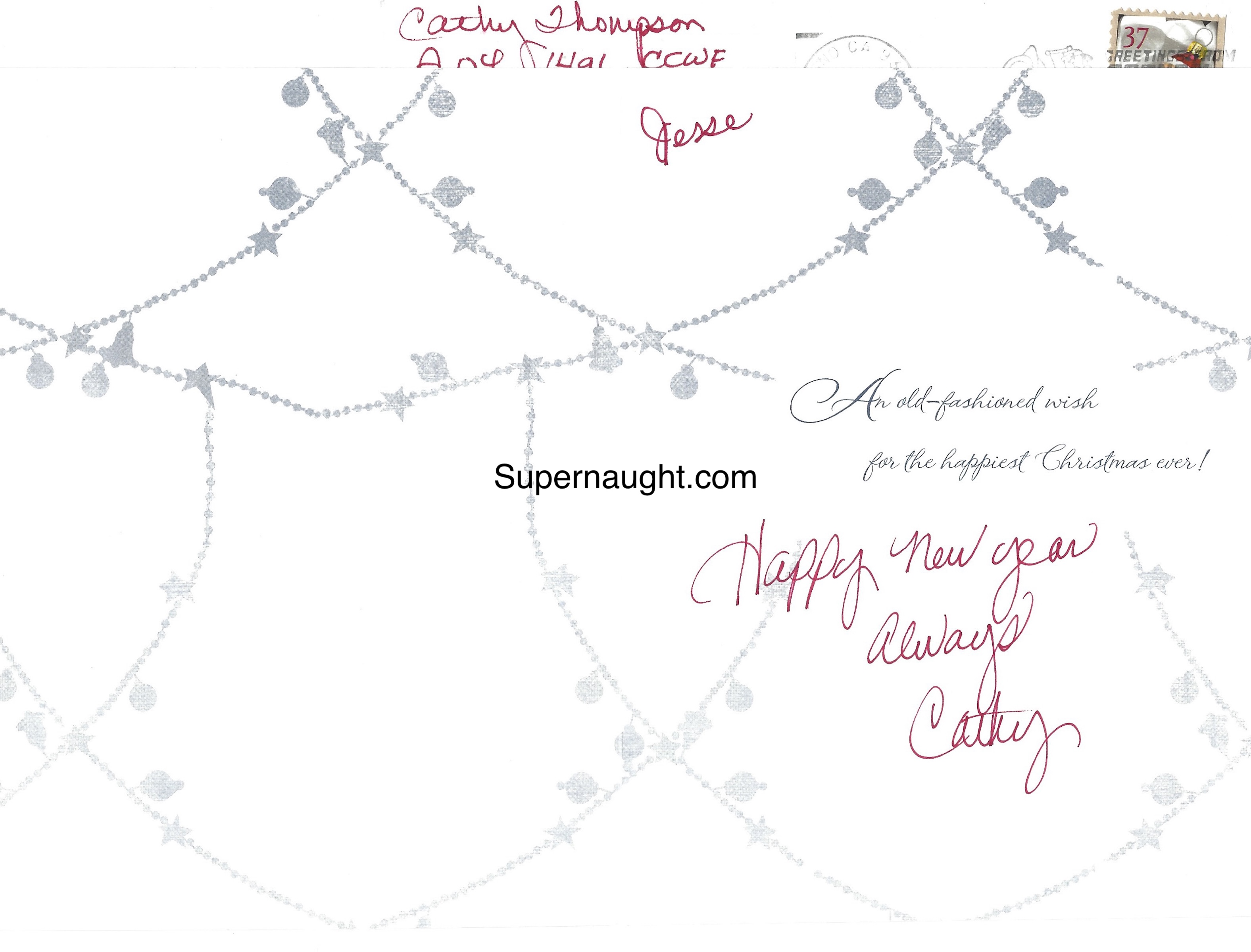 Catherine Thompson Christmas Card and Envelope Set Both Signed