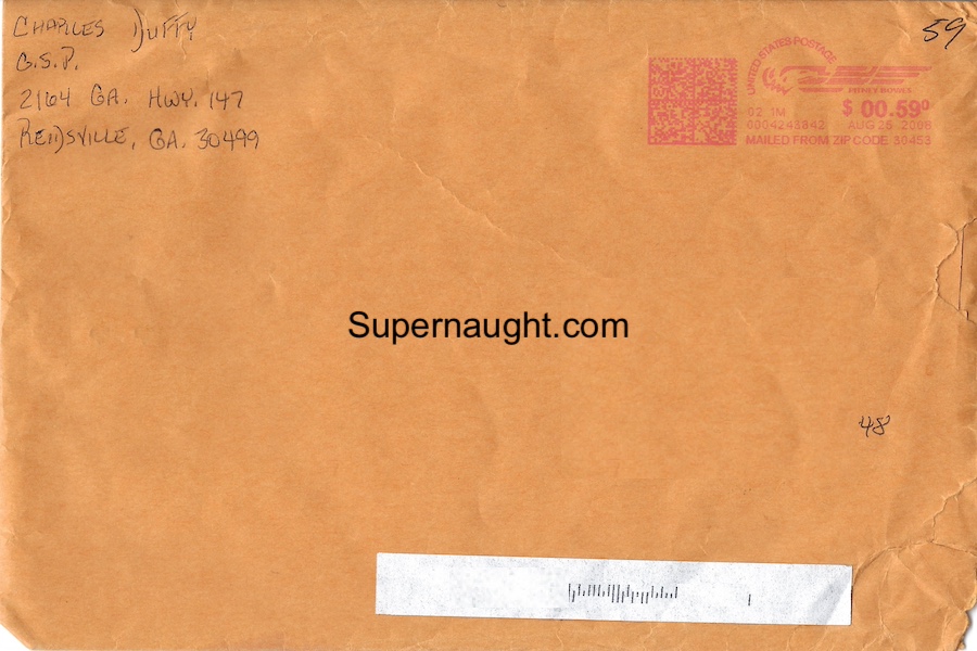 Charles Duffy Portion of Shirt with Signed Envelope image 2