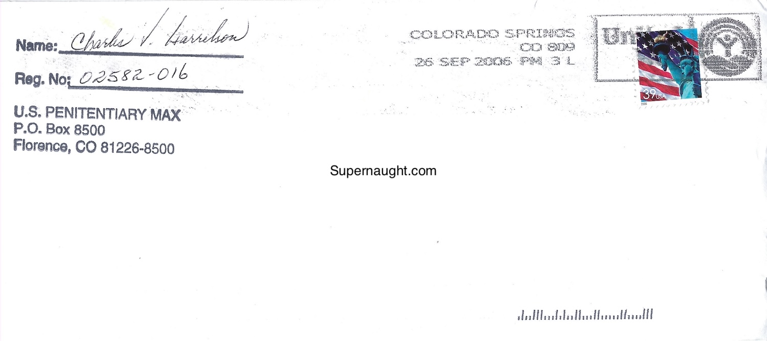 Charles Harrelson Handwritten Letter with Hand Signed Envelope image 4