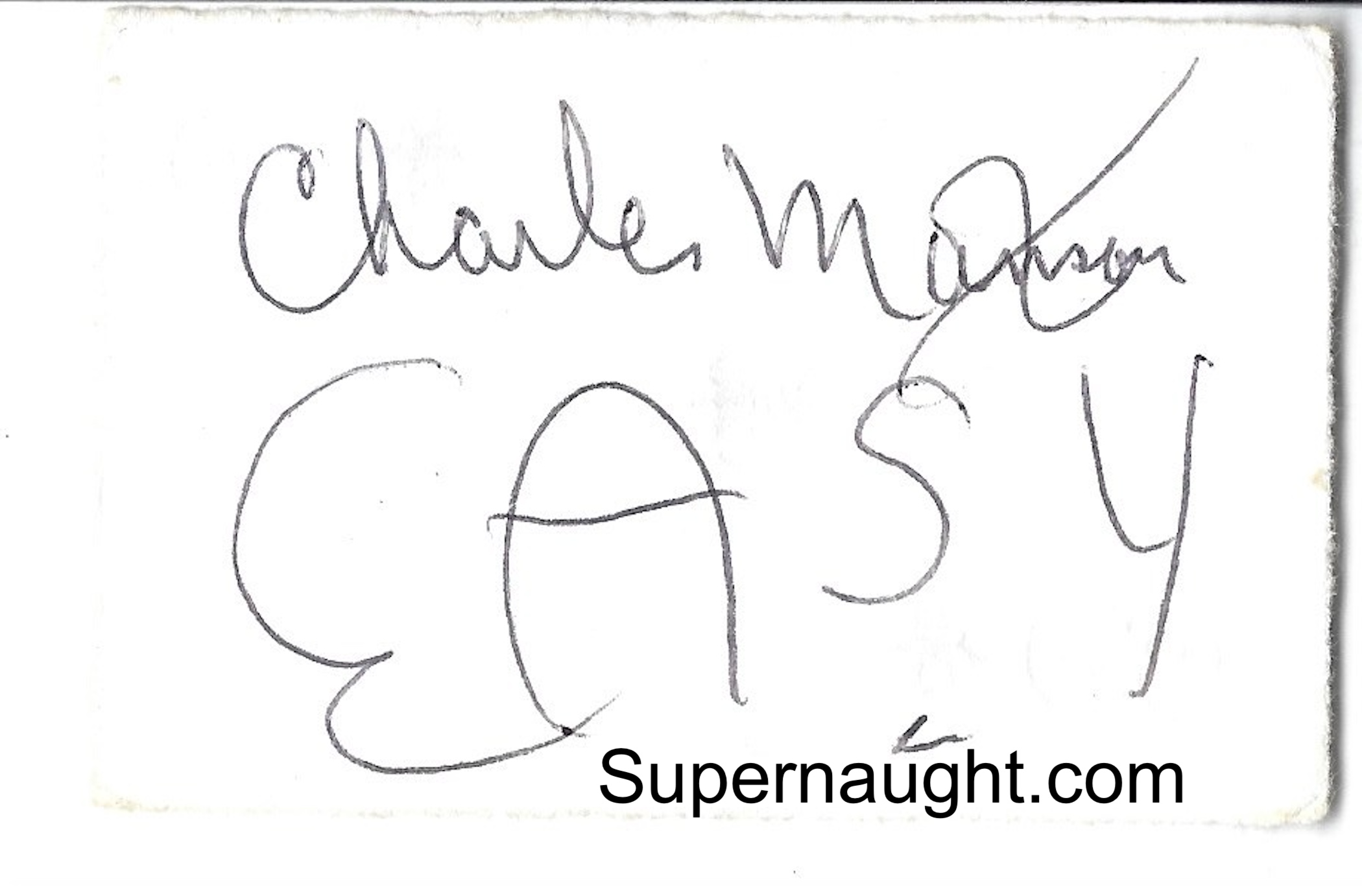 Charles Manson 8 of Clubs Handmade Card Signed image 2