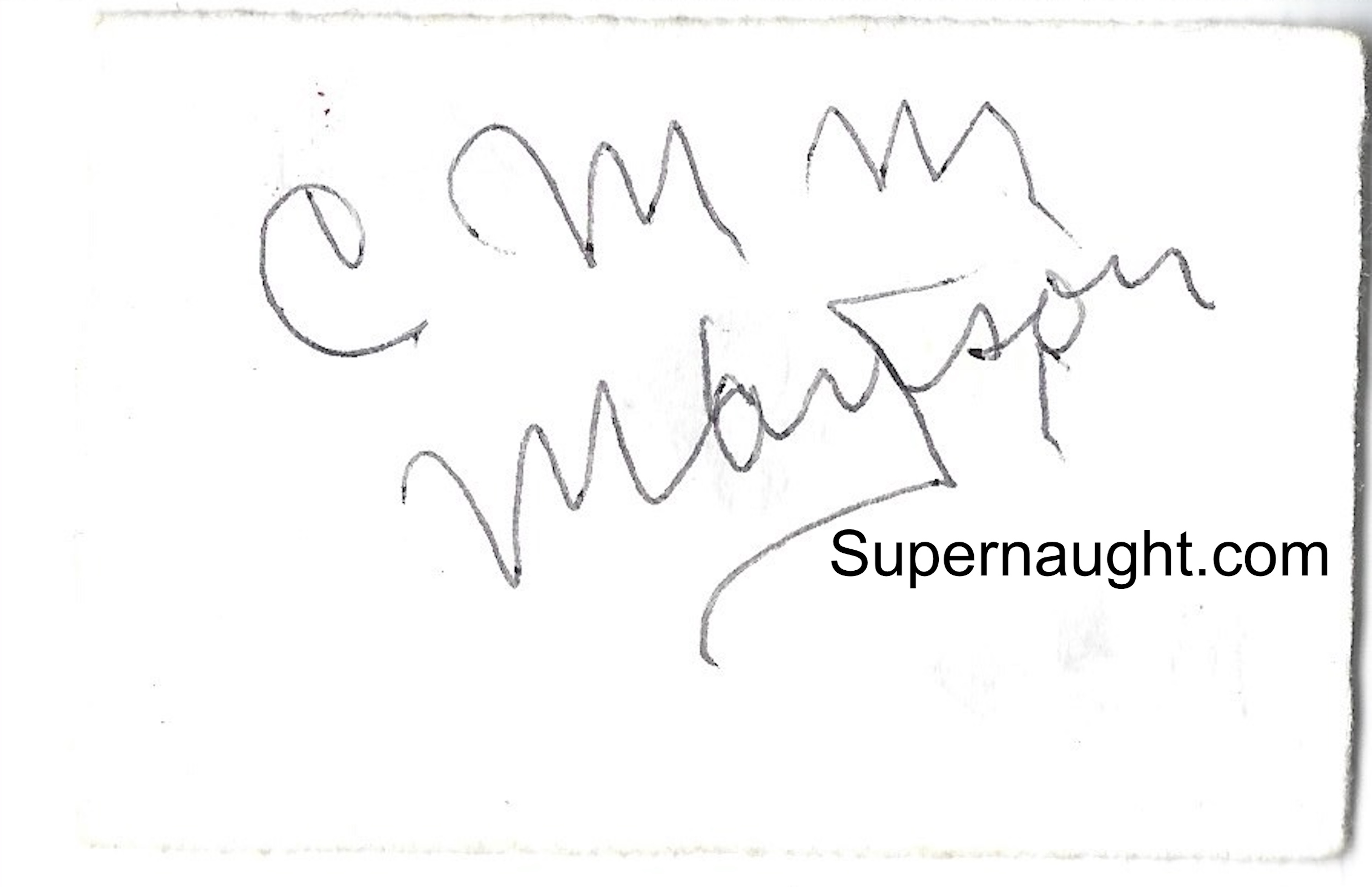 Charles Manson Ace of Spades Handmade Card Signed