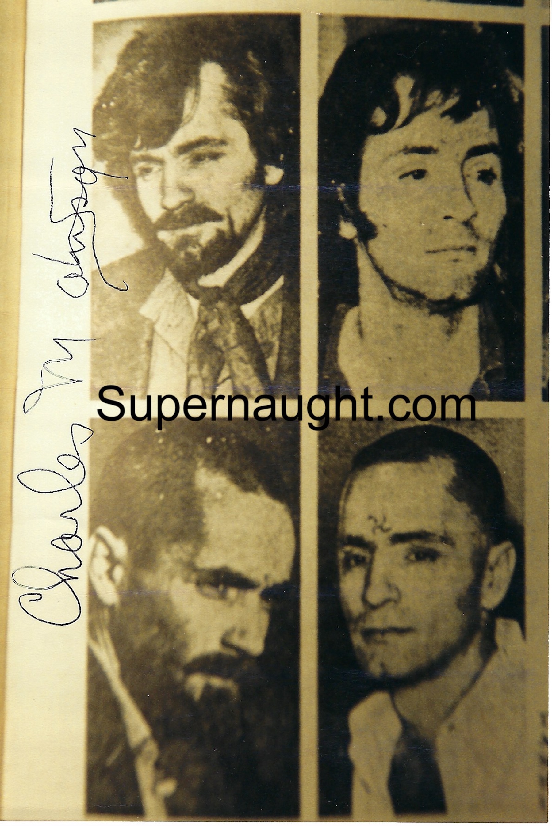 Charles Manson Autographed Photo Collage