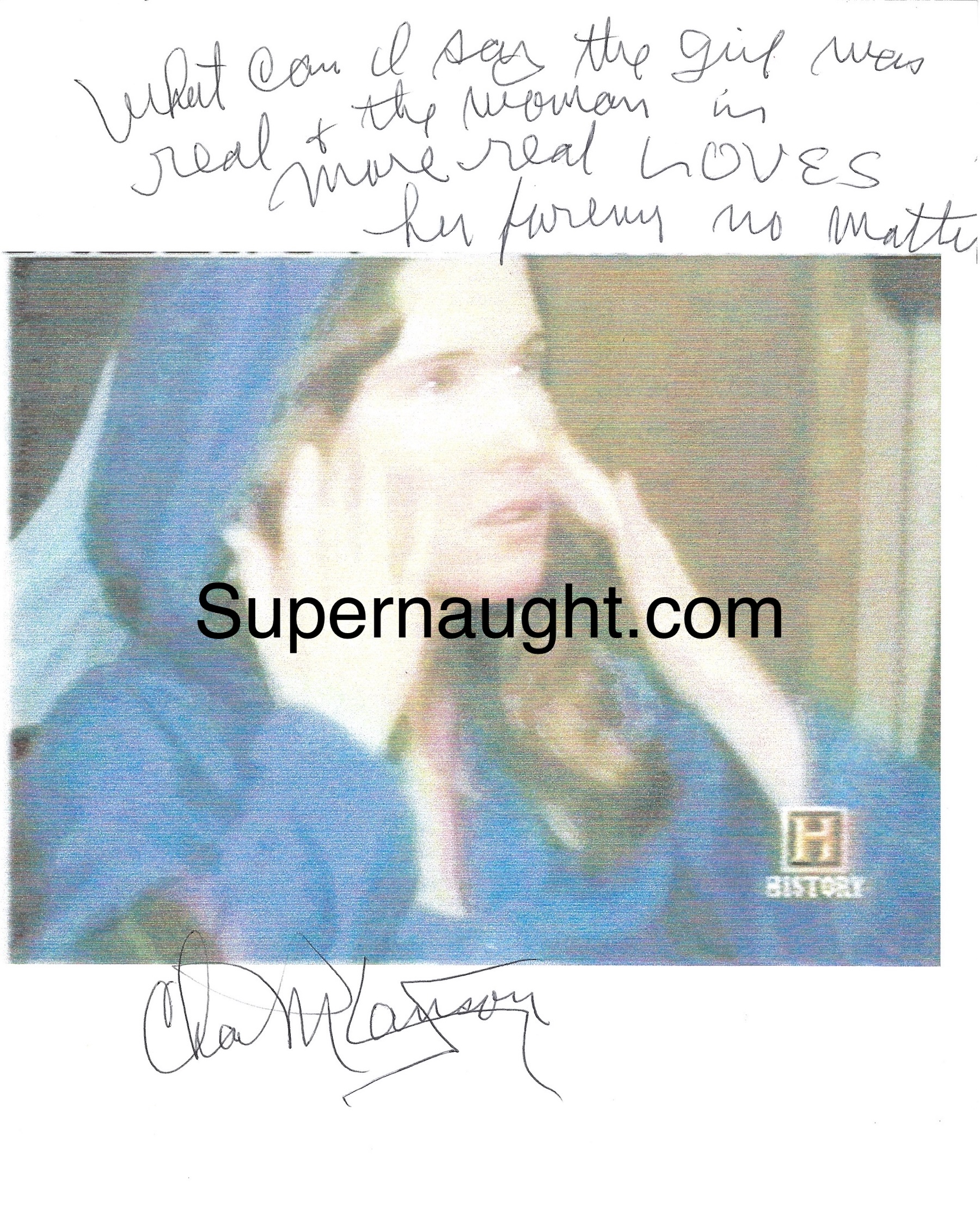 Charles Manson Autographed Sandra Good Blue Photo