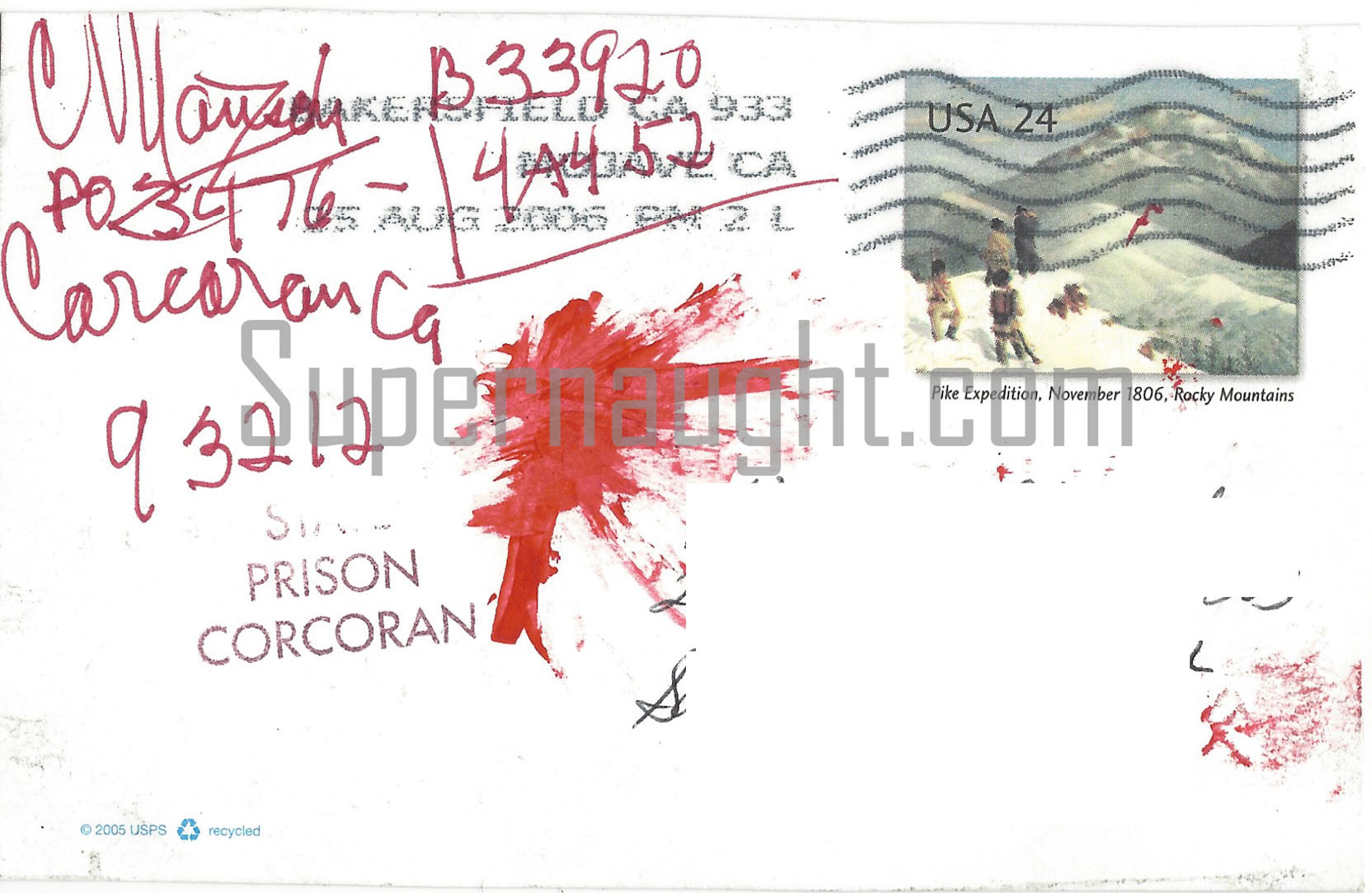 Charles Manson Black Dahlia Signed Postcard
