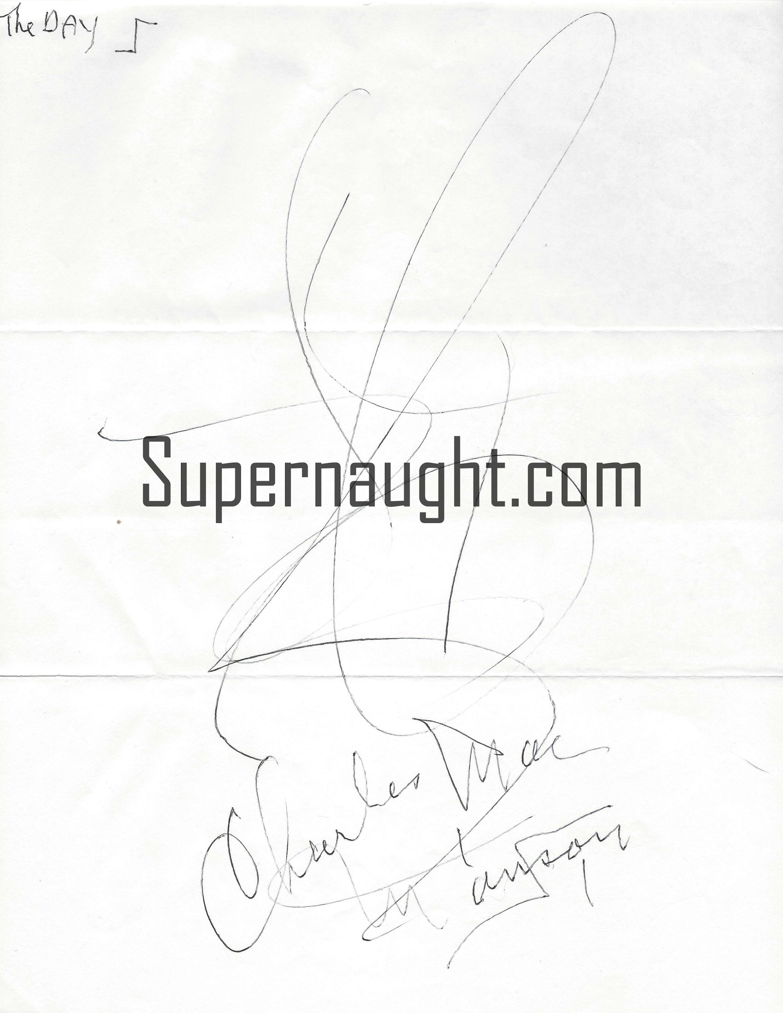 Charles Manson Day Artwork Signed