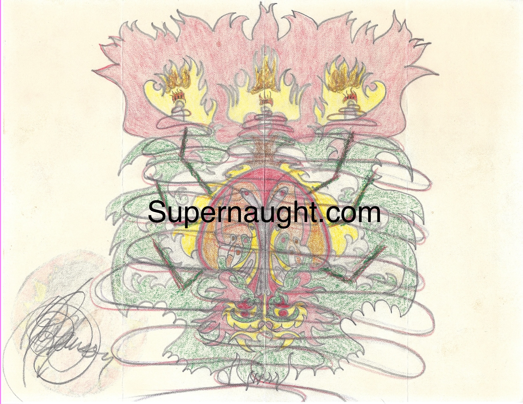 Charles Manson Death Row Artwork Signed