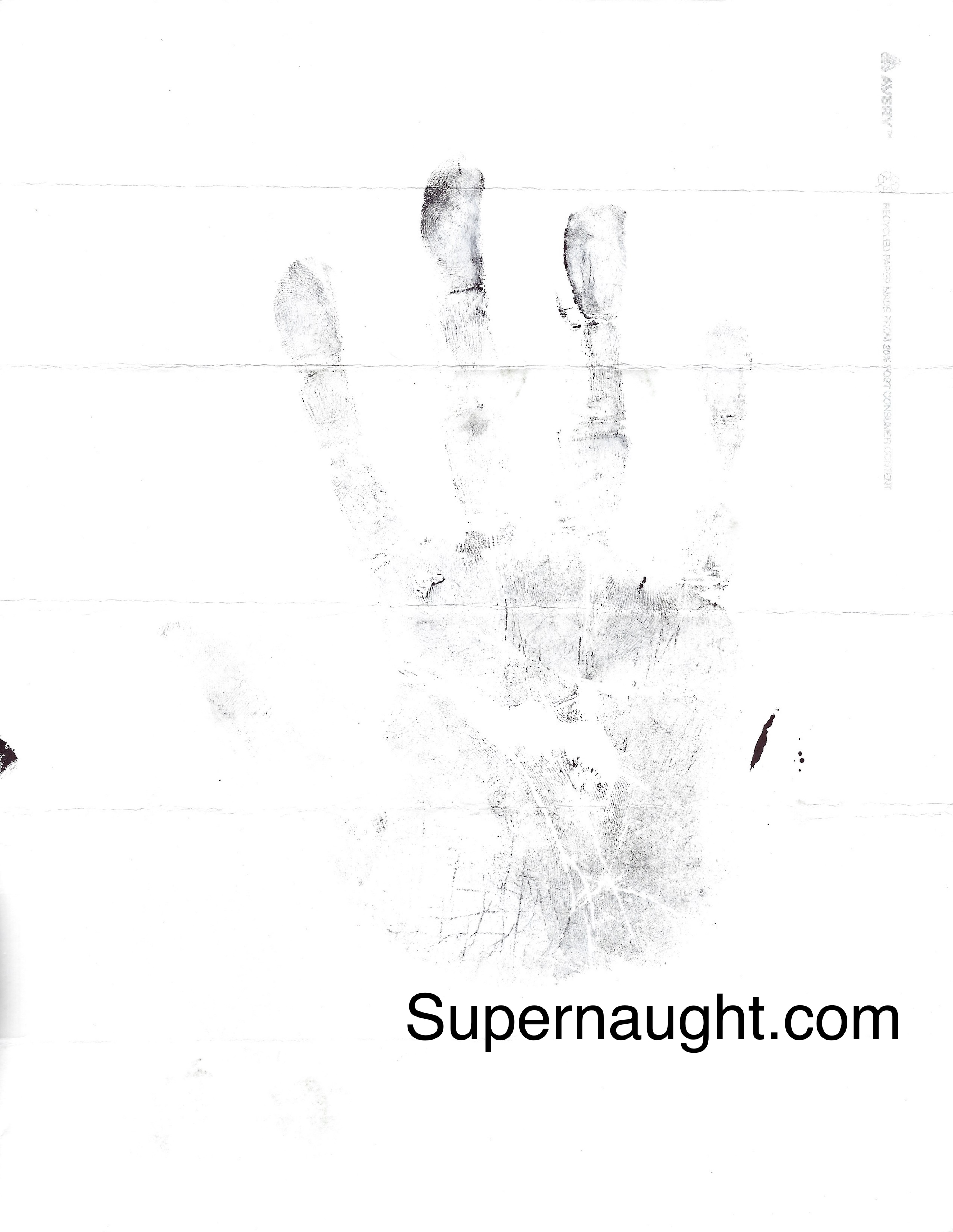 Charles Manson Double Sided Handprint and 2 Thumbprints Signed image 2