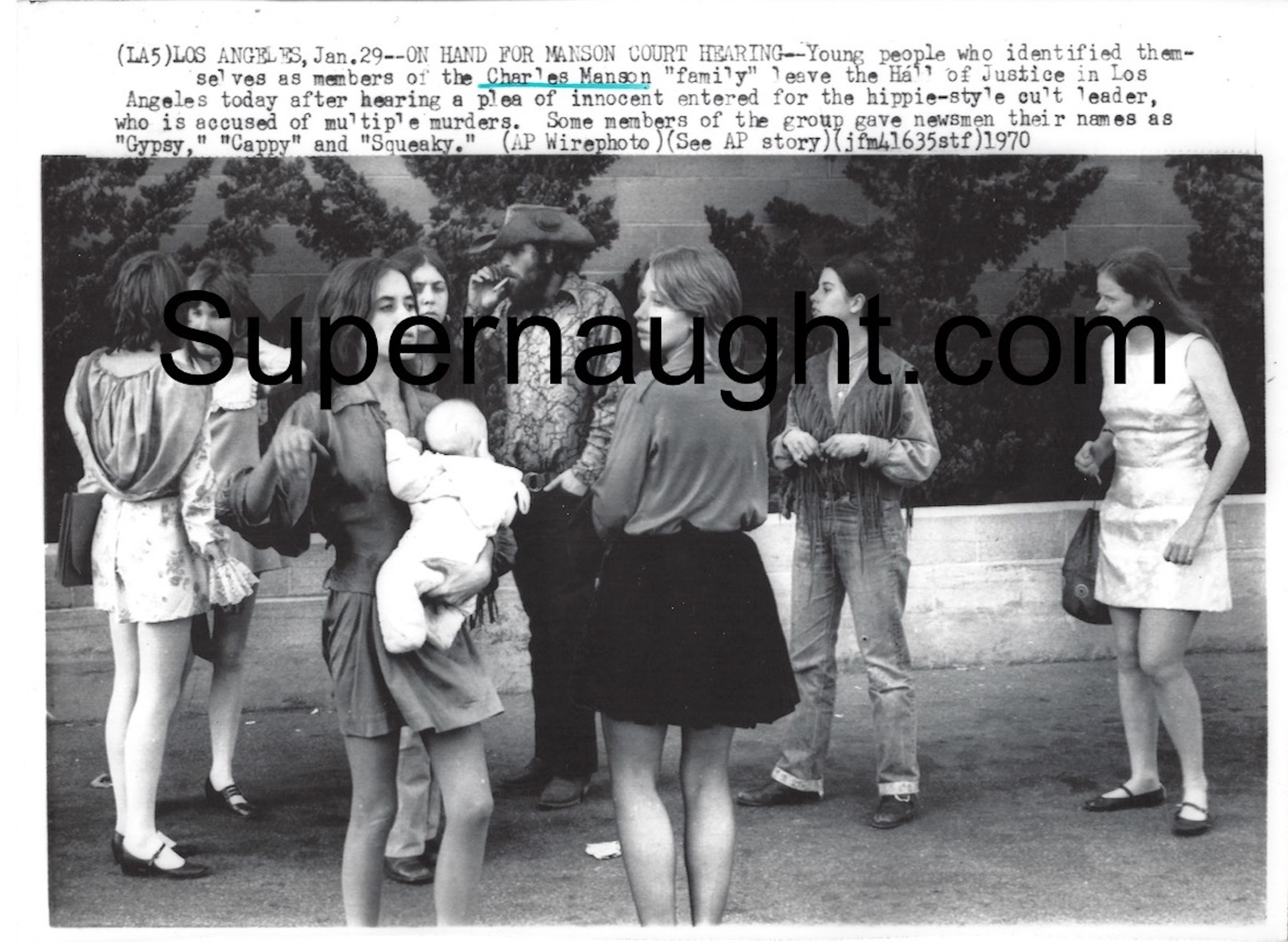 Charles Manson Family Halls of Justice Press Photo