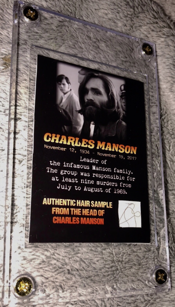 Charles Manson Hair Collector Card