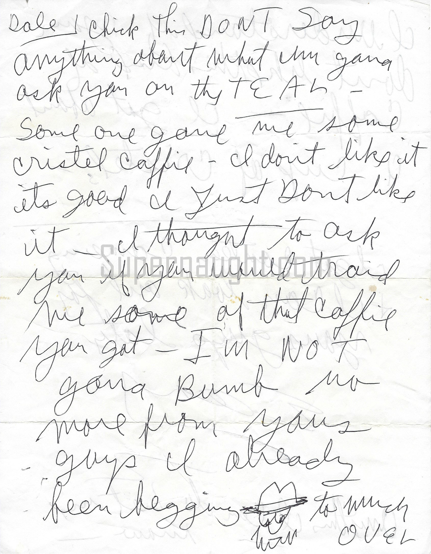 Charles Manson Handwritten Prison Kite