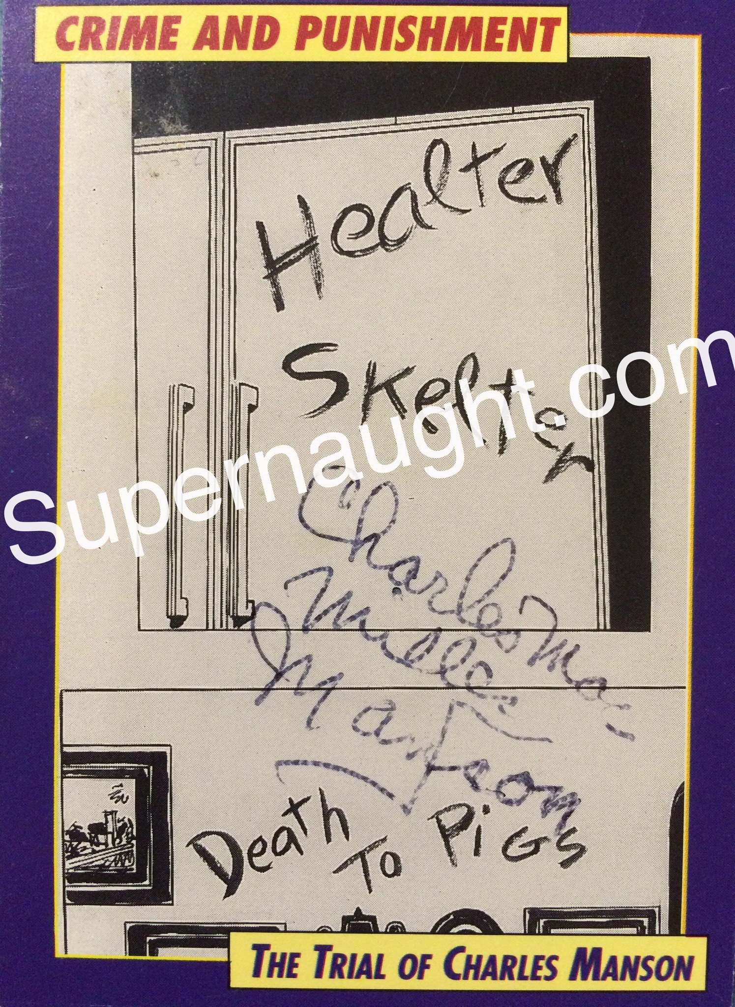 Charles Manson Helter Skelter Trading Card Signed