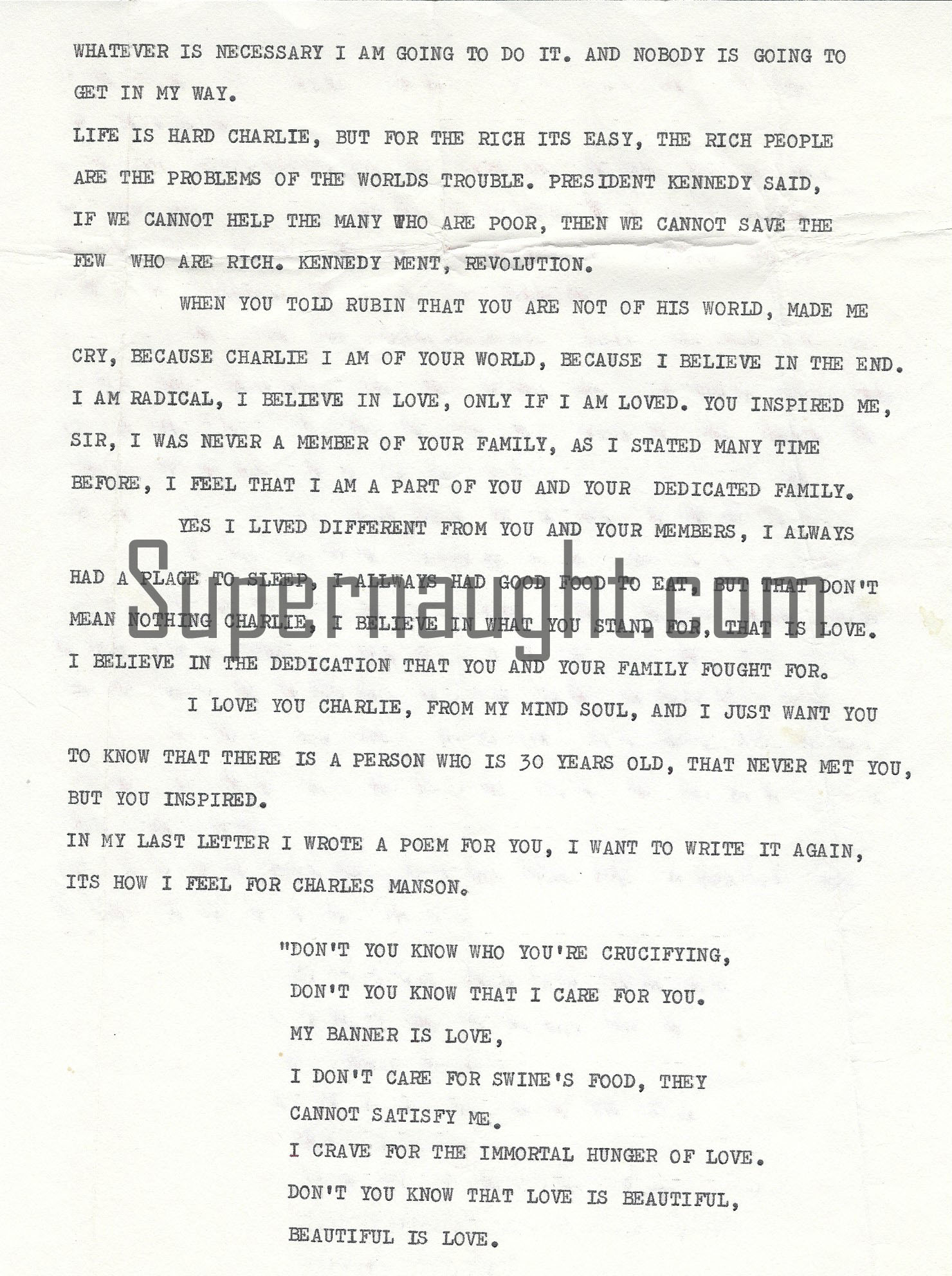 Charles Manson Letter From Edward G Vandervort image 2