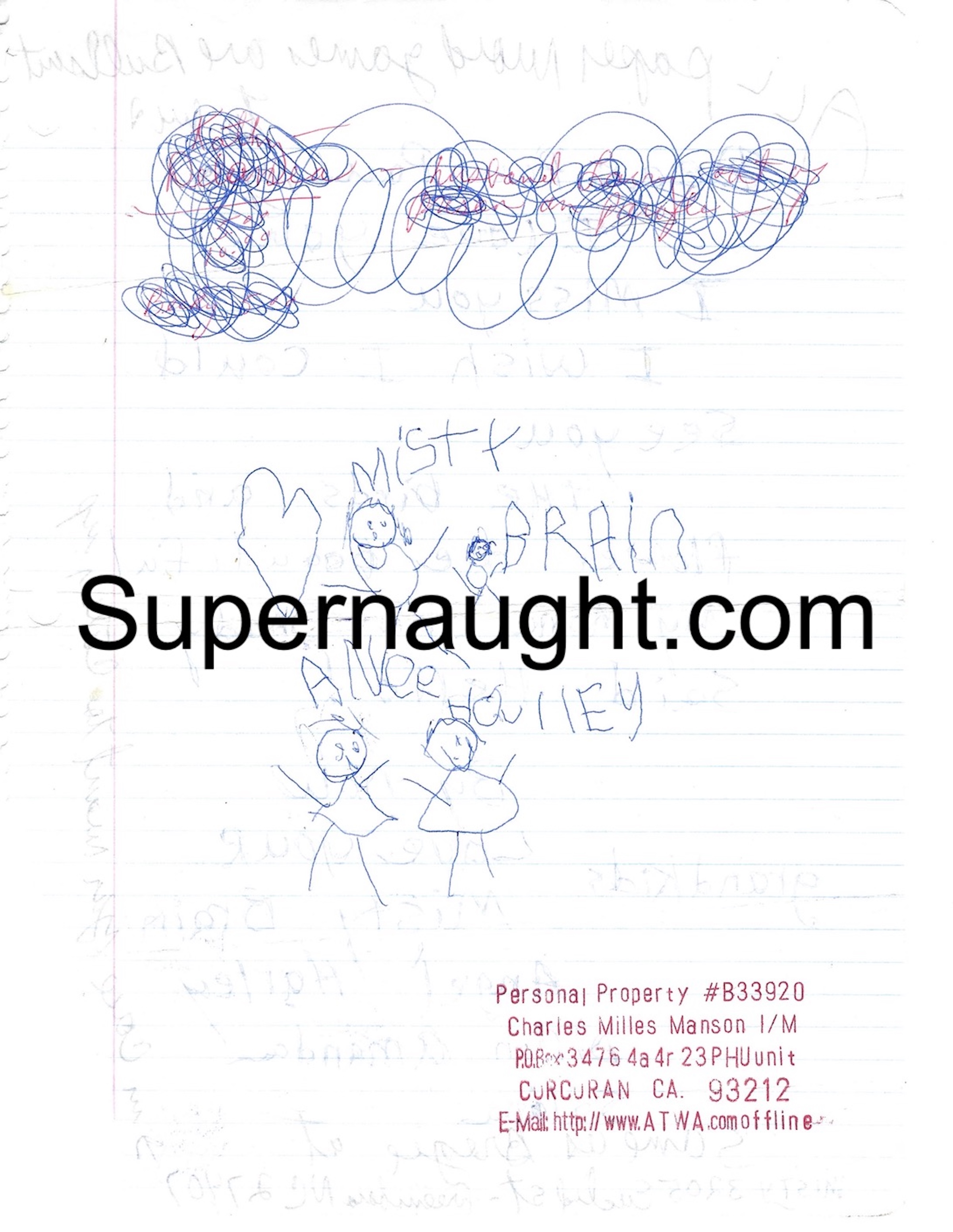 Charles Manson Letter to Manson With His Writing image 2