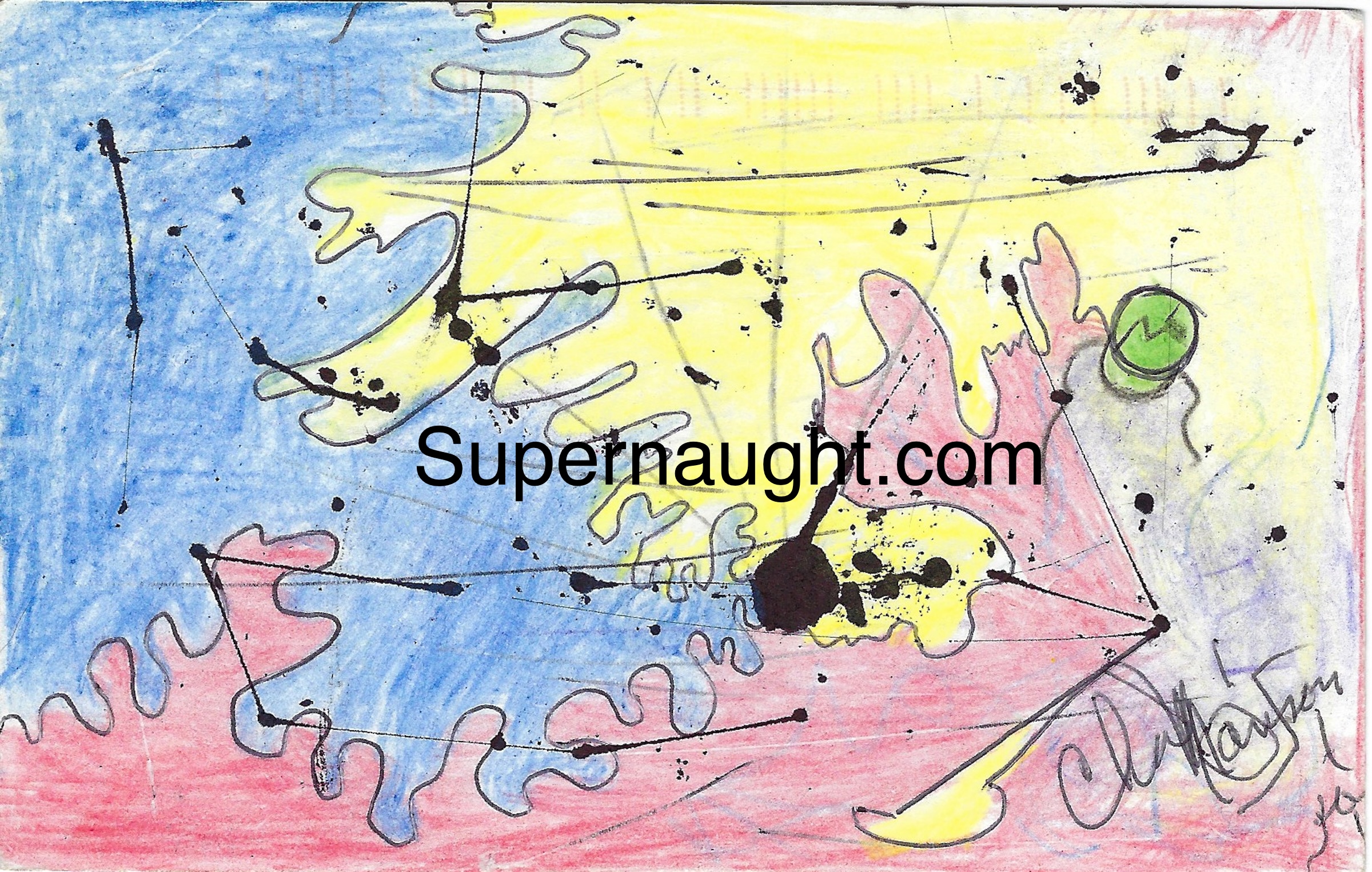 Charles Manson MAC Postcard Artwork Signed Twice