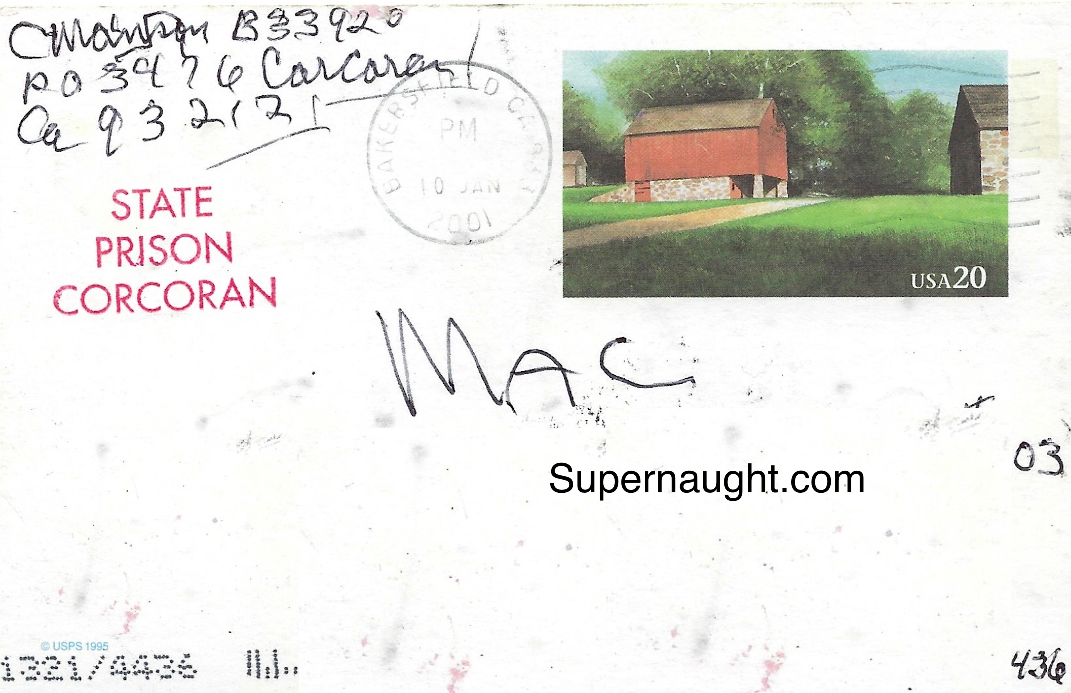 Charles Manson MAC Postcard Artwork Signed Twice image 2