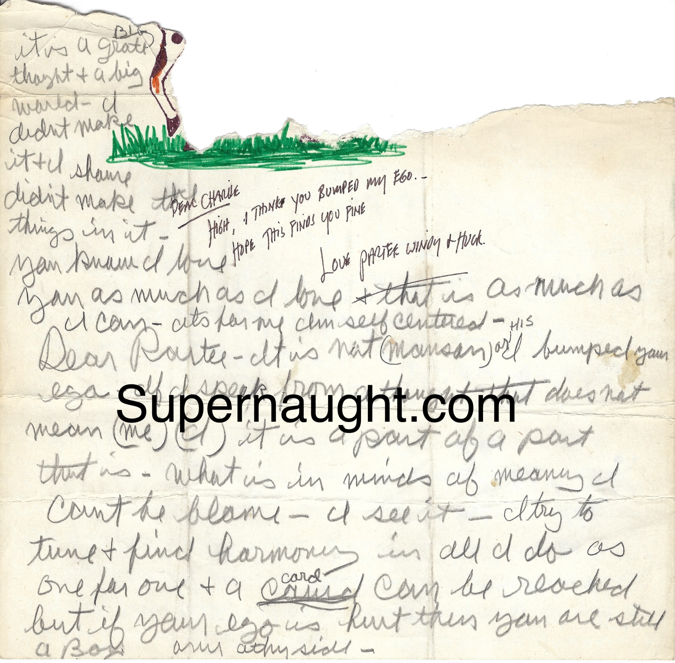 Charles Manson Partee Friedman Letter Signed by Both