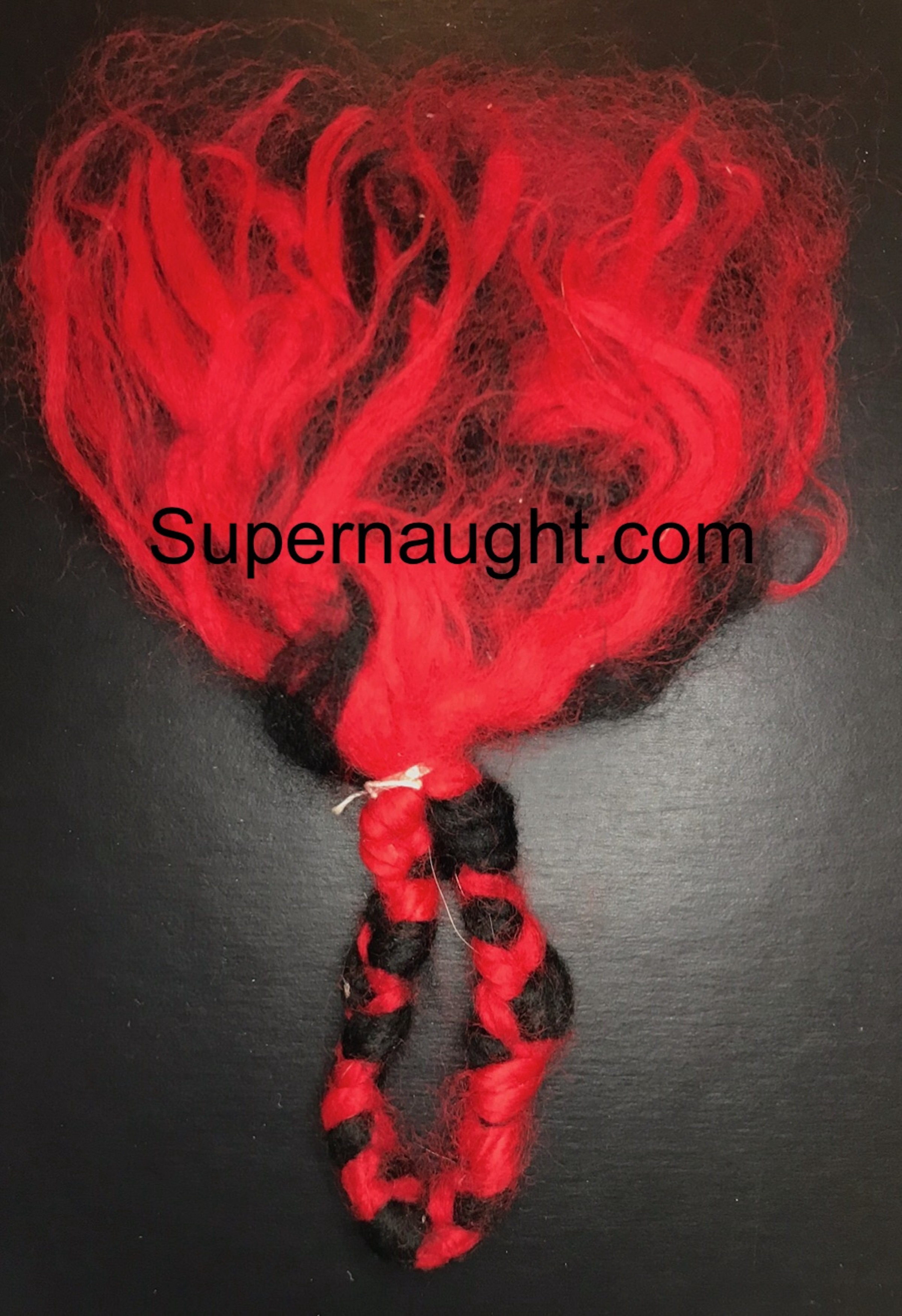 Charles Manson Red and Black Voodoo Doll String Artwork