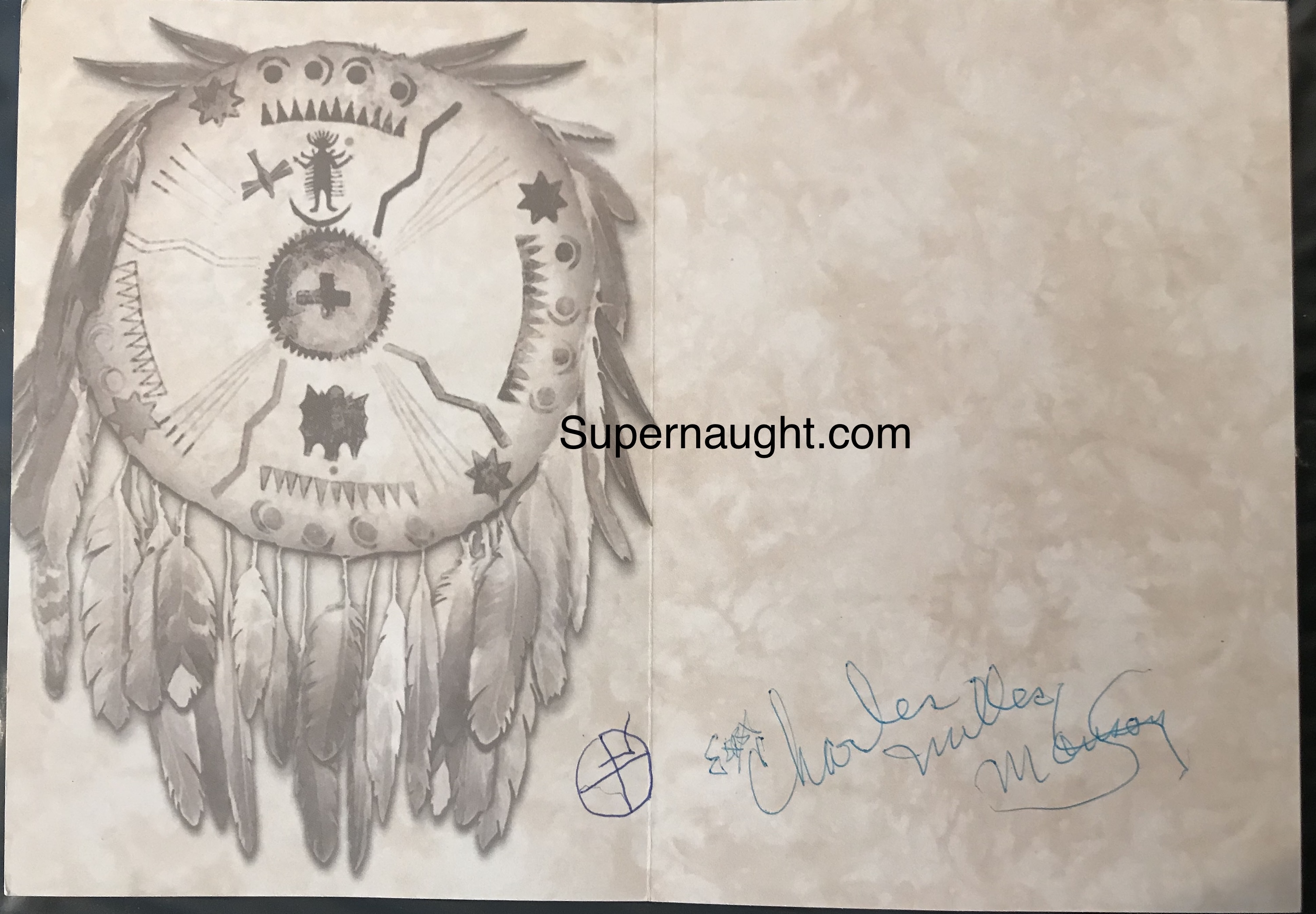 Charles Manson Signed Card and Envelope Set