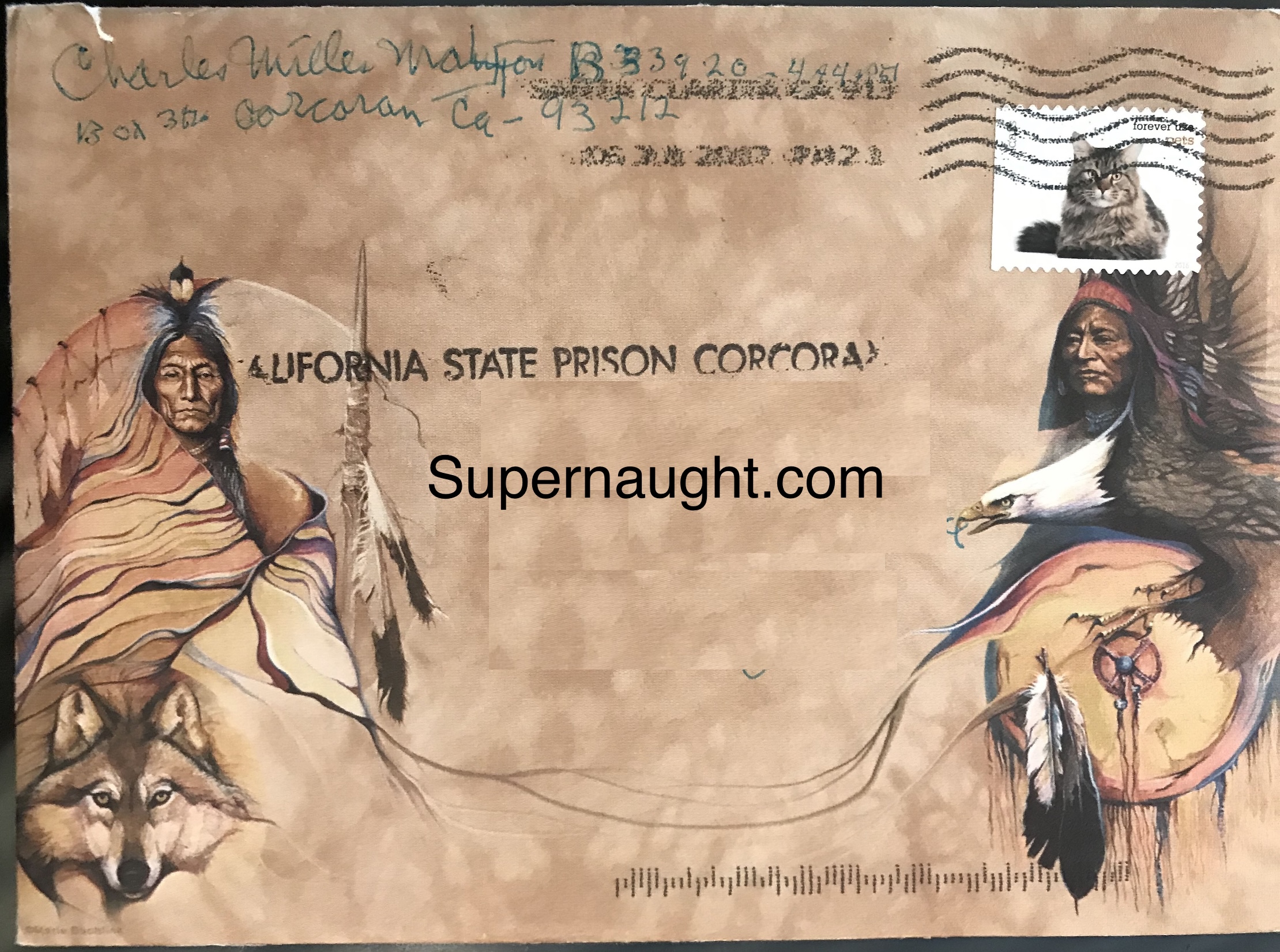 Charles Manson Signed Card and Envelope Set image 3