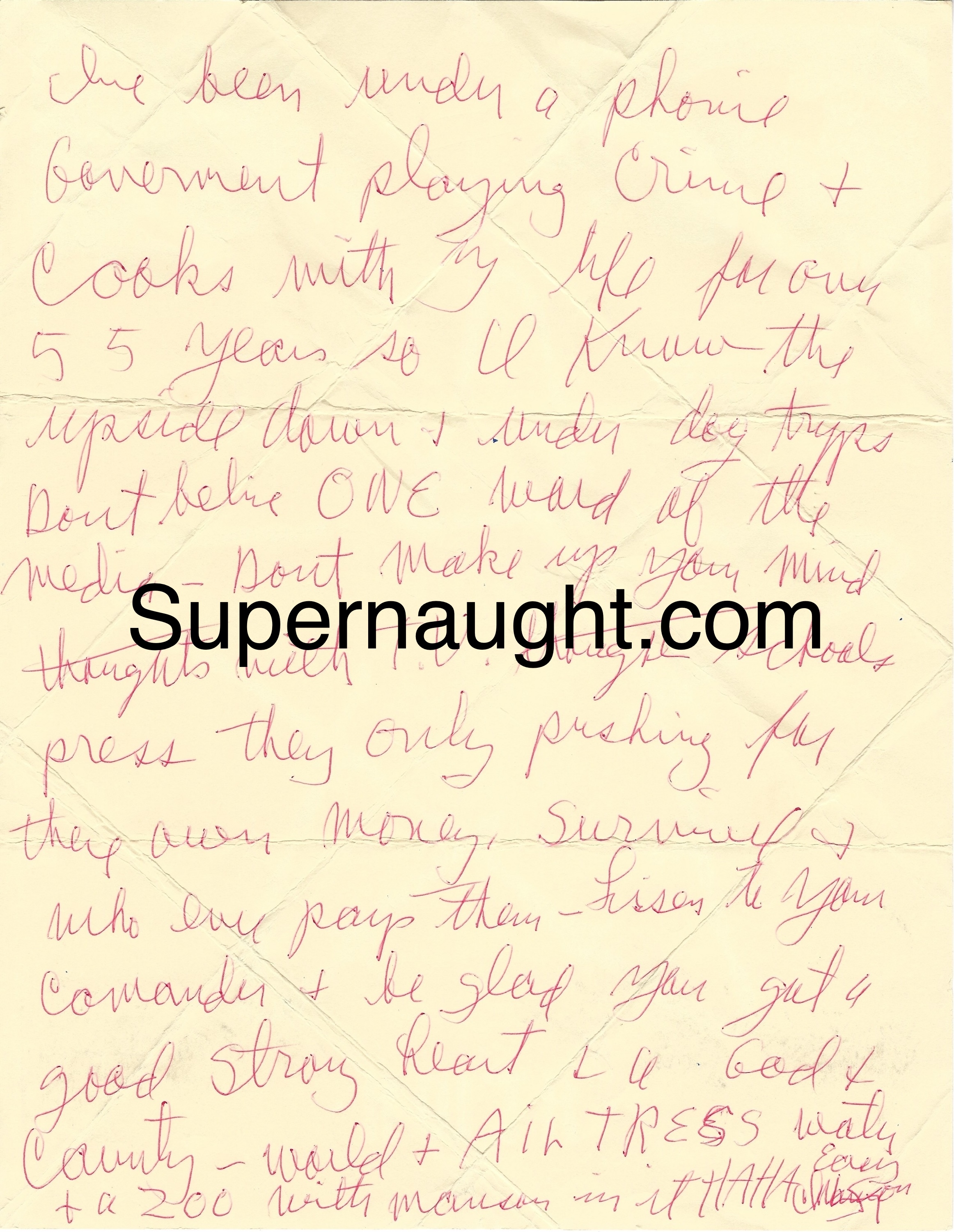 Charles Manson Signed Letter on ATWA Stationary image 2