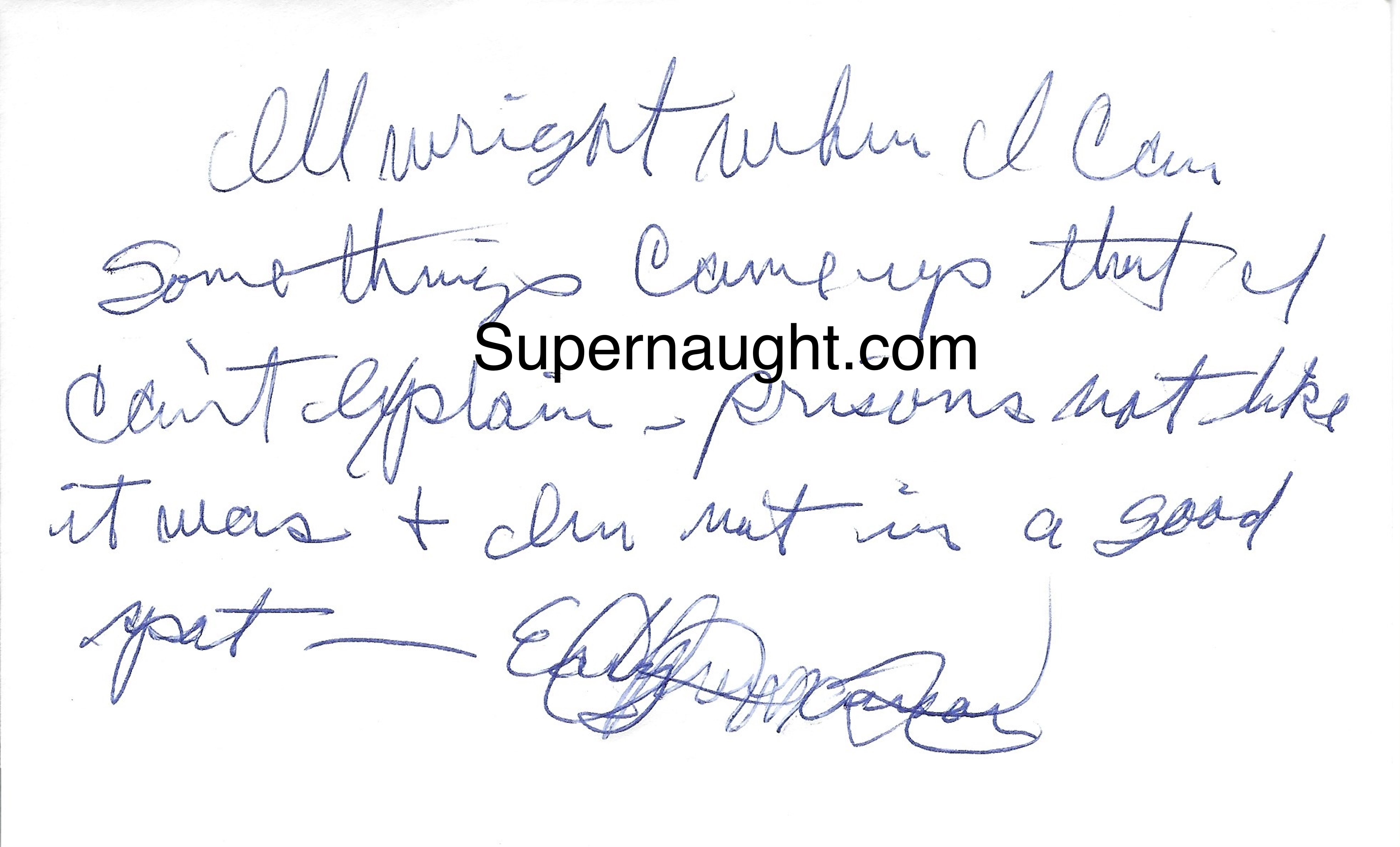 Charles Manson Signed Note To Nuel Emmons