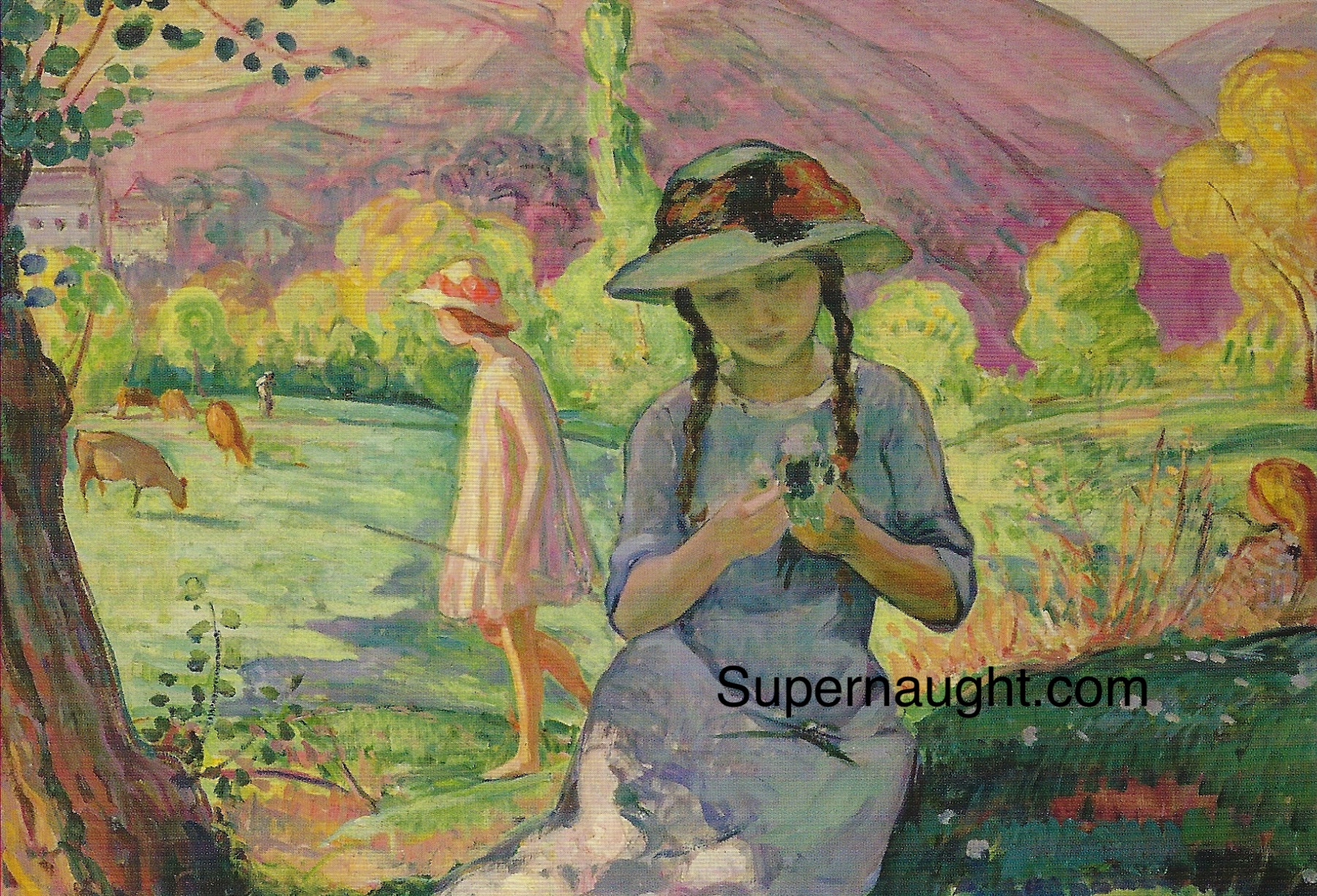 Charles Manson Signed Postcard Painting Henri LeBasque image 2