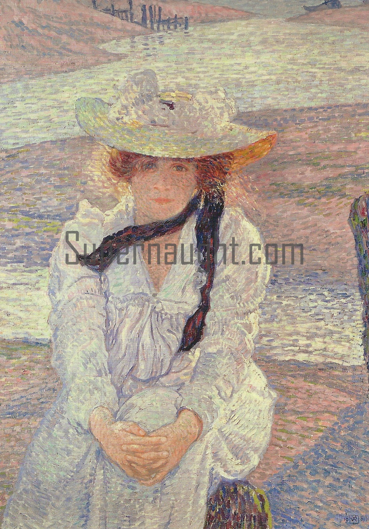 Charles Manson Signed Postcard Painting Theo Van Rysselberghe image 2