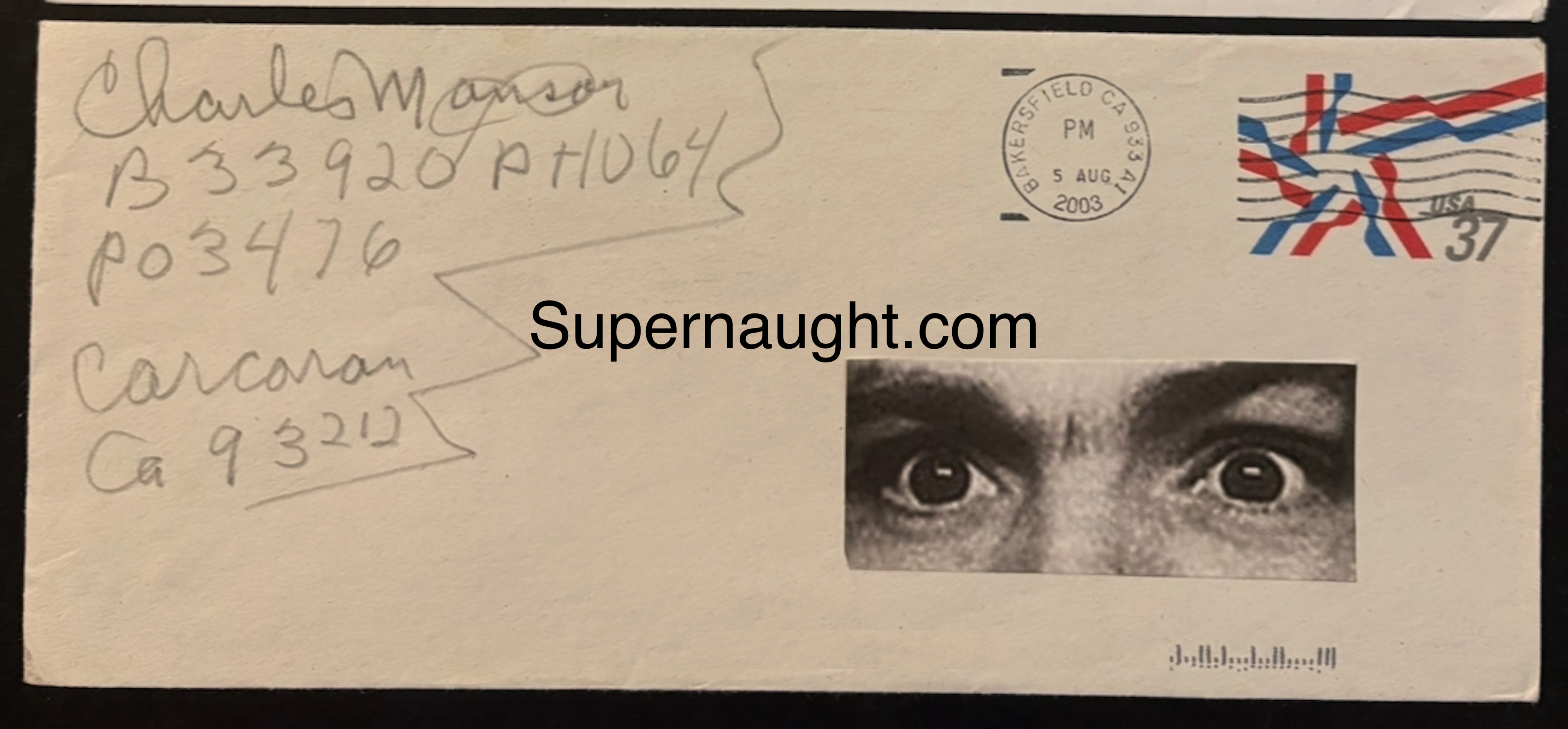 Charles Manson Signed Prison Envelope