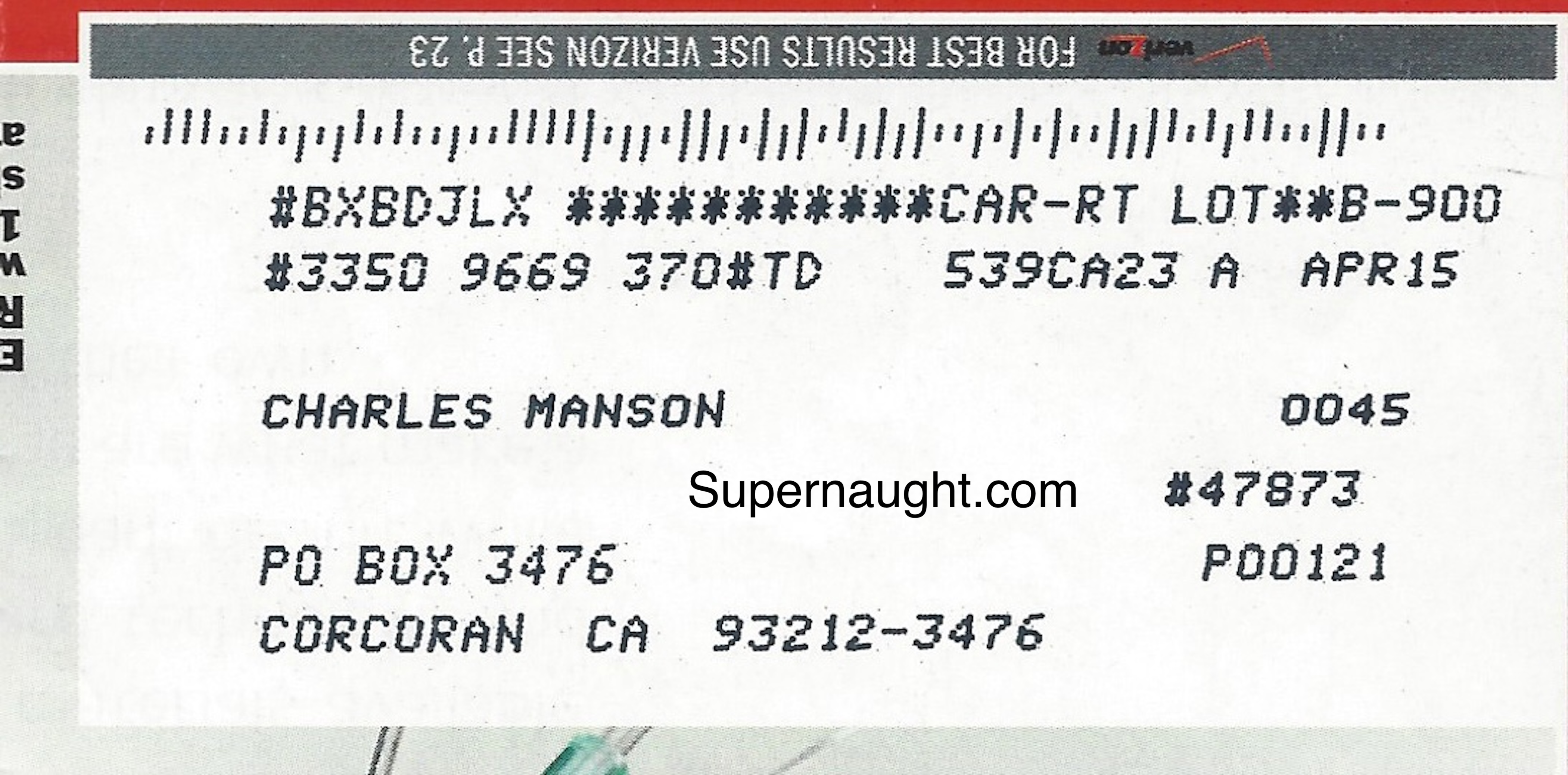 Charles Manson Signed Time Magazine Cover June 2014 image 3