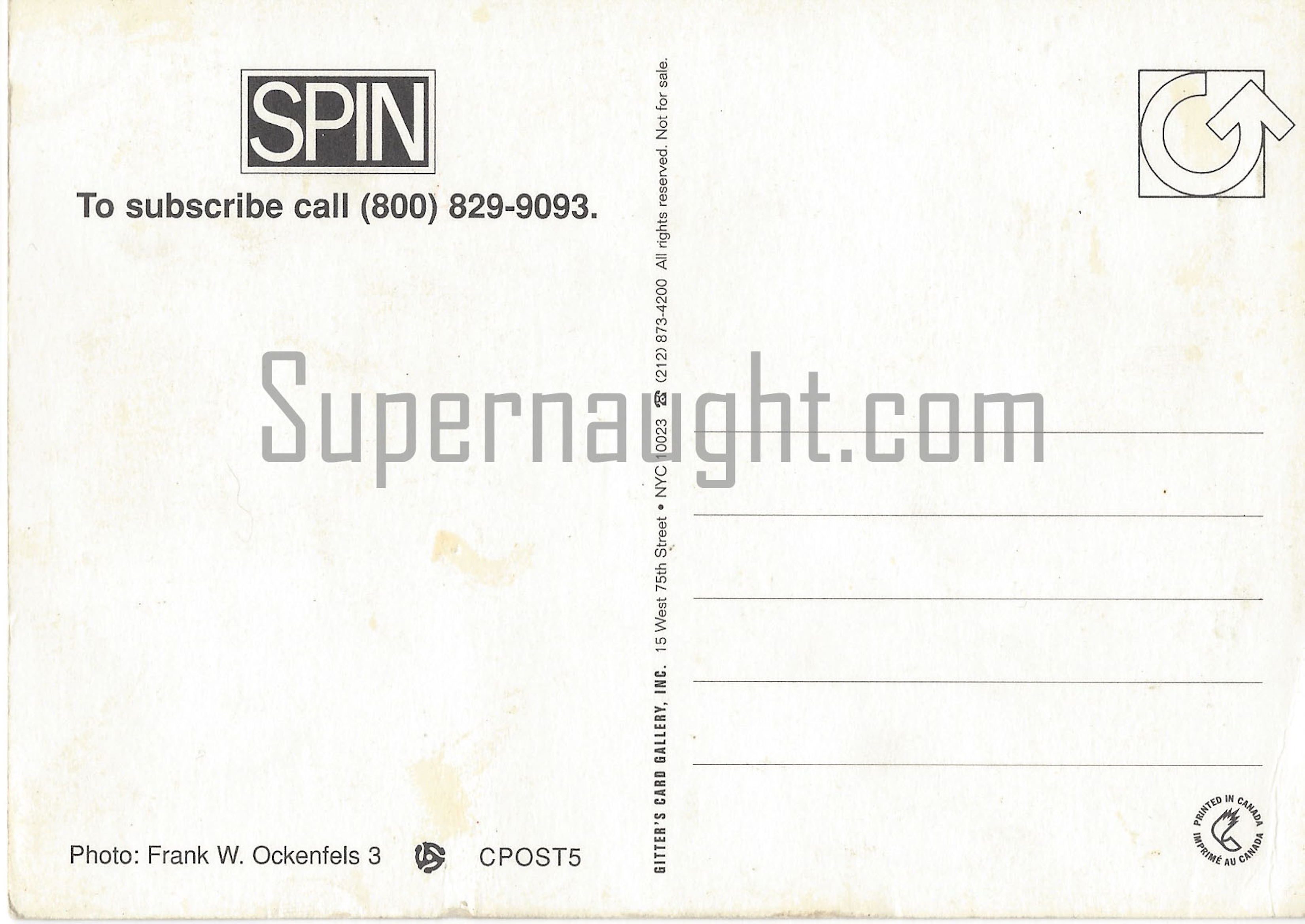 Charles Manson Spin Postcard From TJ Walleman Collection image 2