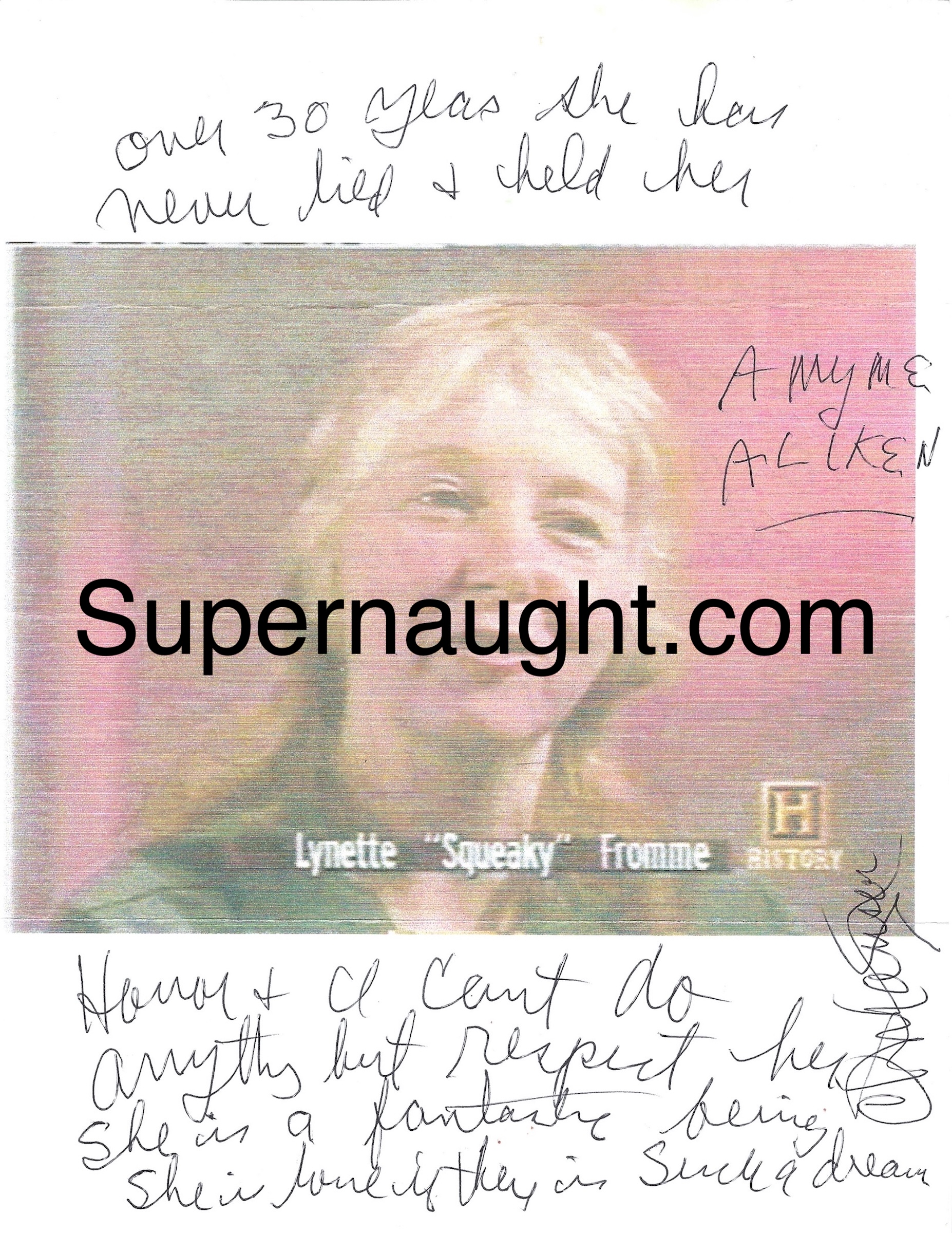 Charles Manson Squeaky Fromme Photo and Letter Autographed Twice