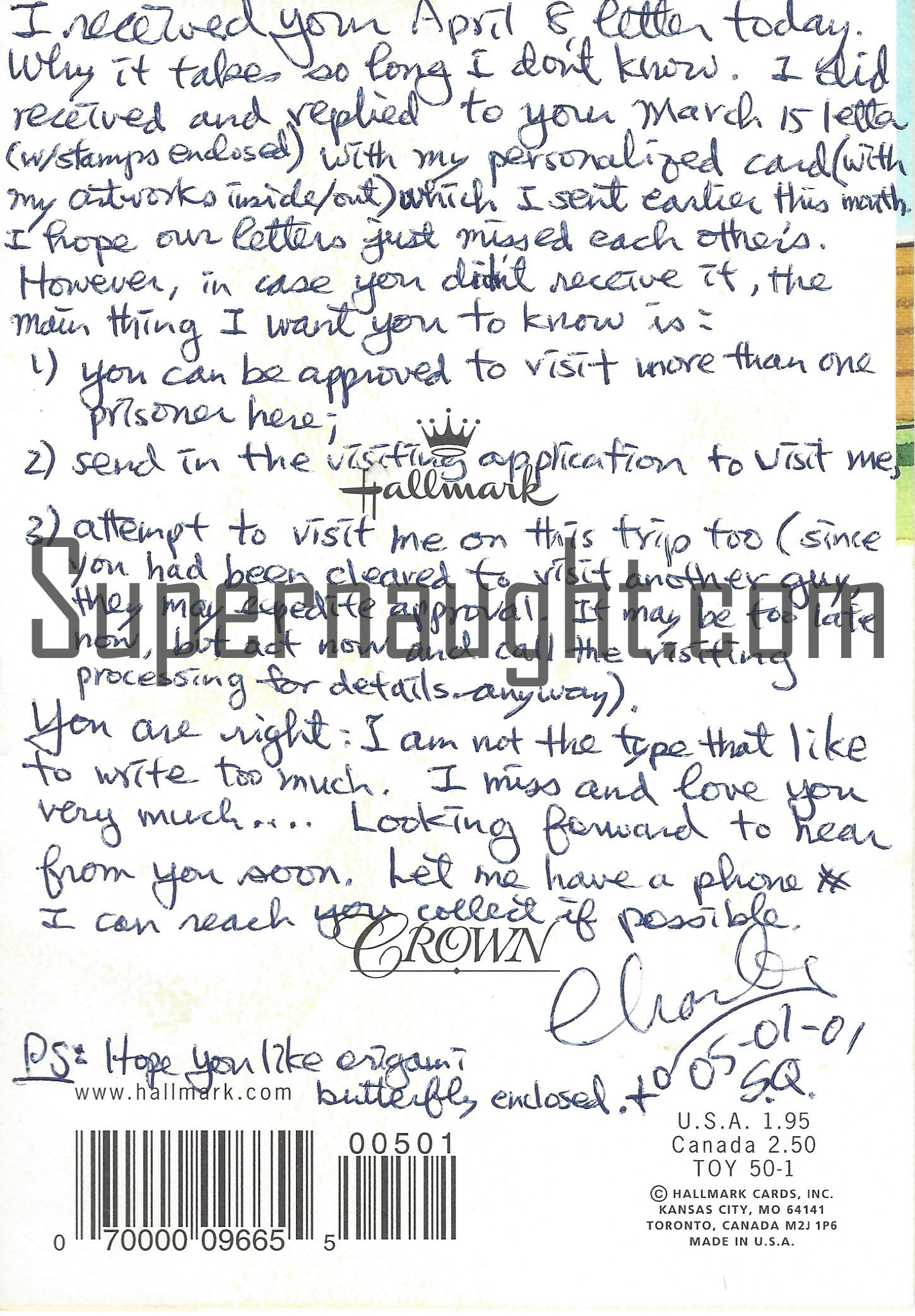 Charles Ng Card With Artwork Signed Twice image 3