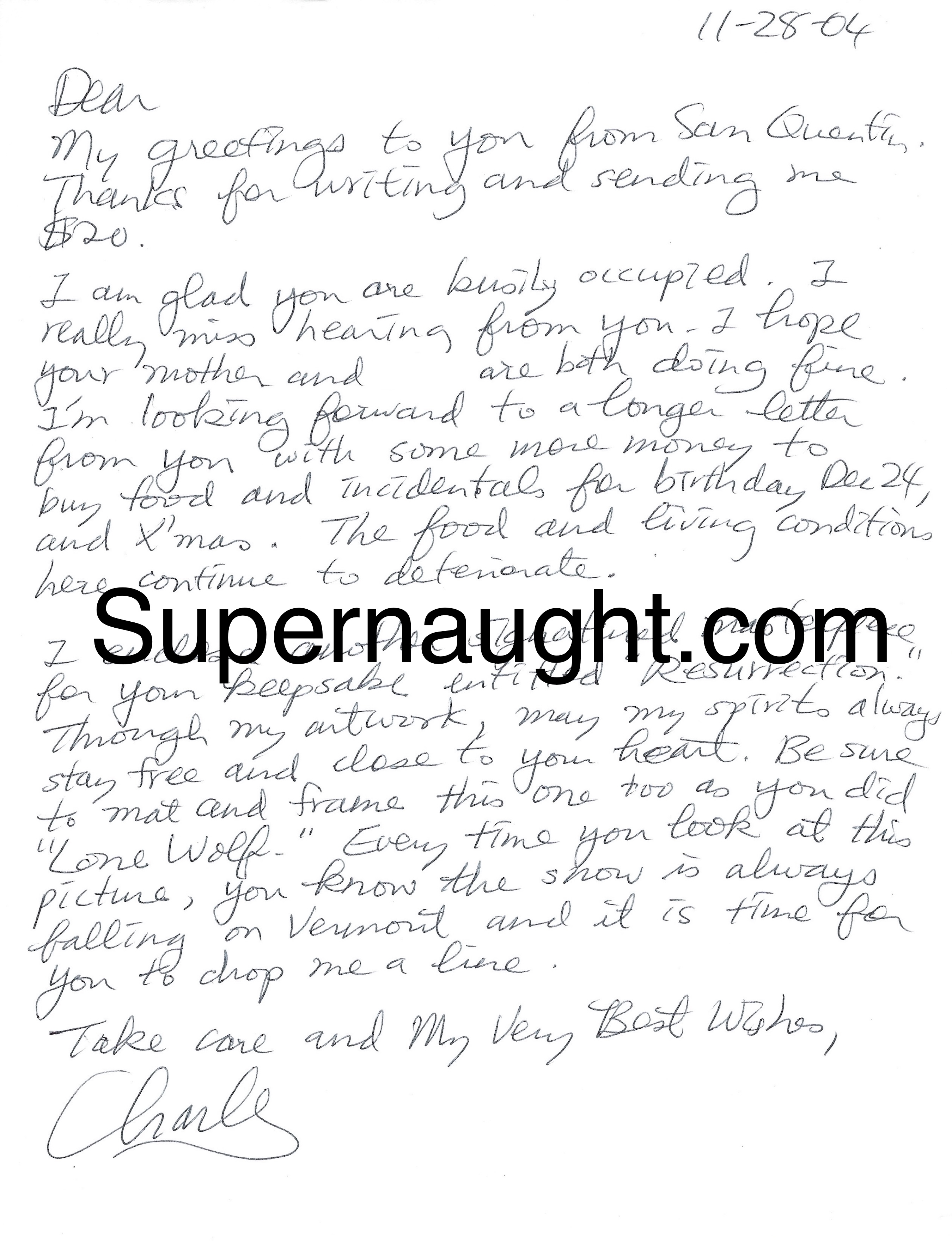 Charles Ng Letter and Envelope Both Signed