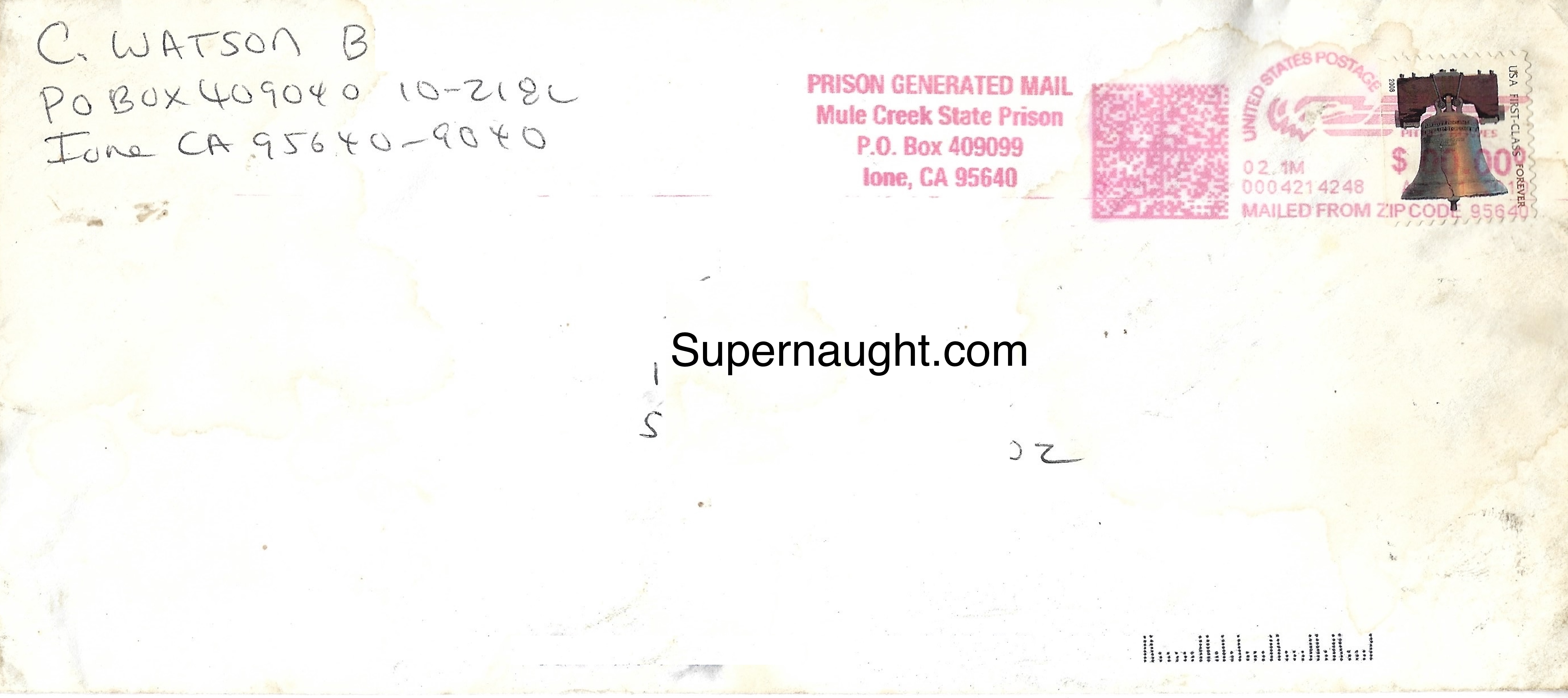 Charles Tex Watson Handwritten Letter Envelope Set Both Signed  image 3