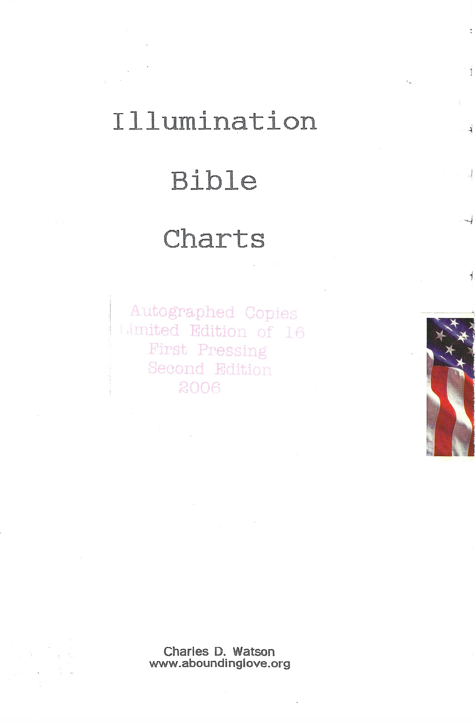 Charles Tex Watson Illumination Bible Charts Numbered Printing