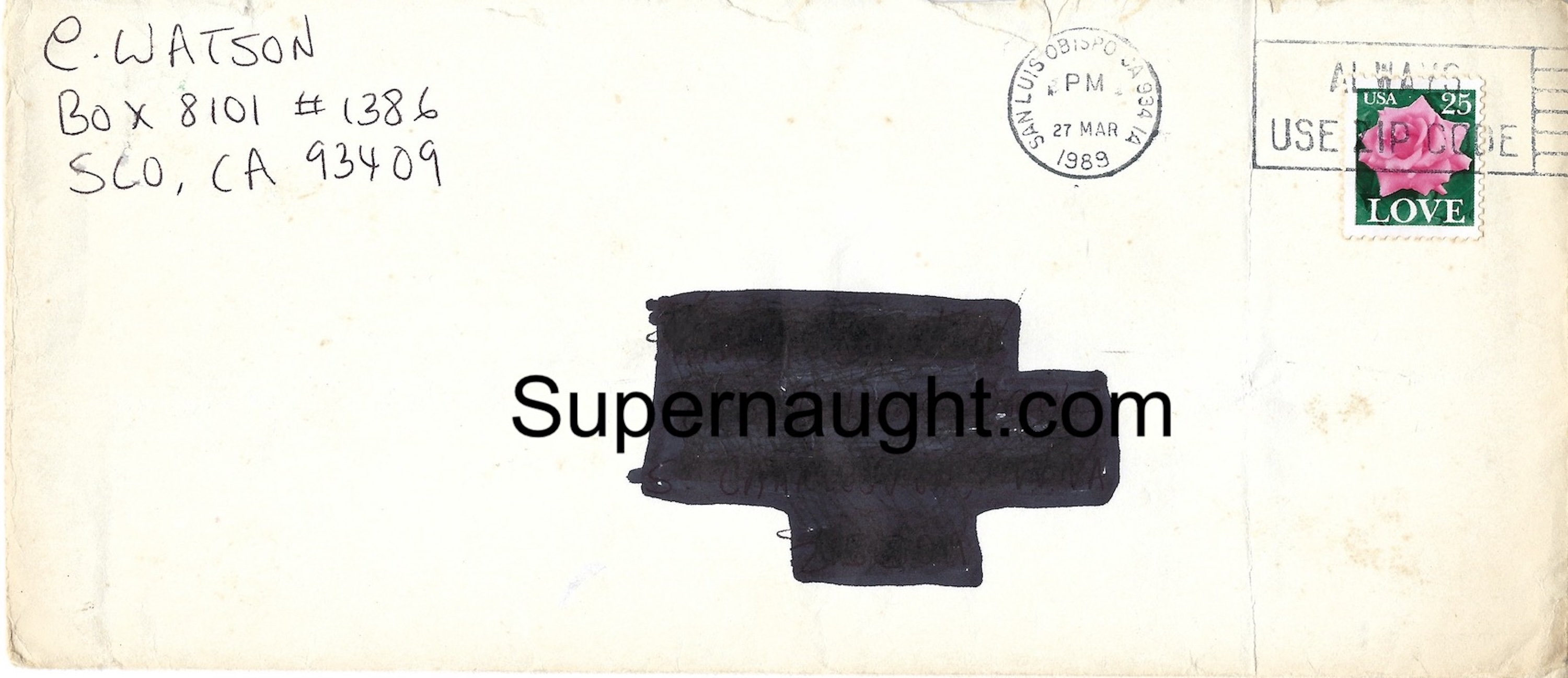 Charles Tex Watson Signed Envelope