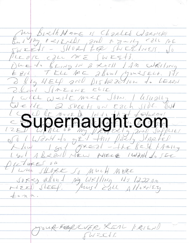Charles Warner Letter and Envelope Both Signed Executed Wrong Drugs image 2